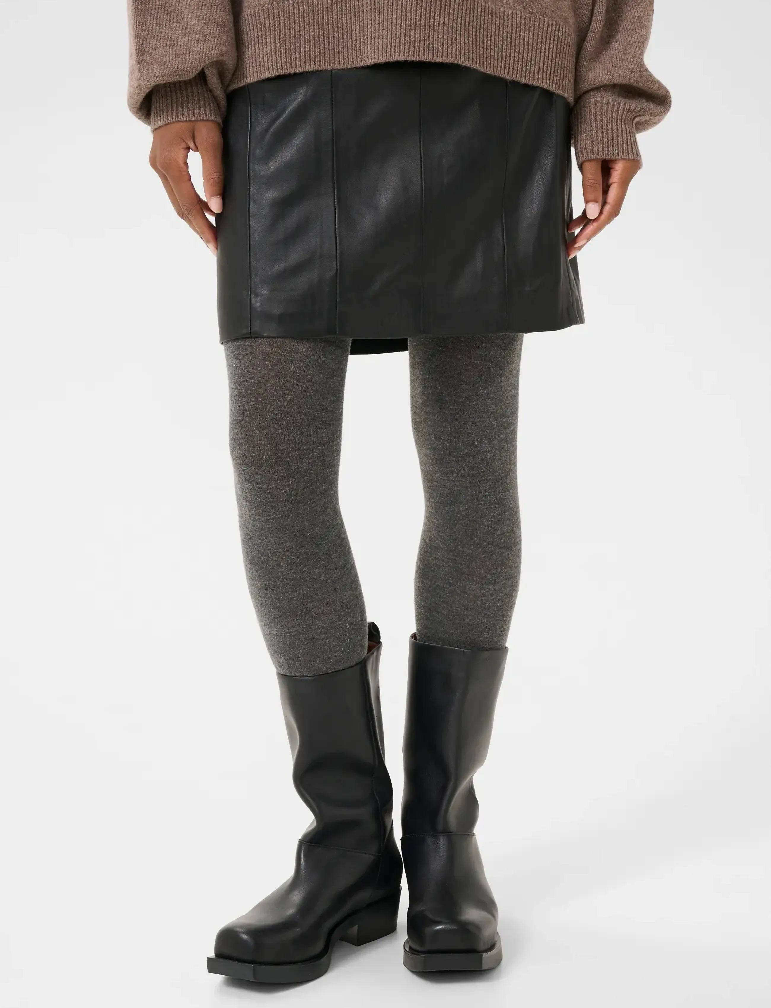 Gestuz GZcharlie HW skirt NOOS - Lederröcke - BLACK / black