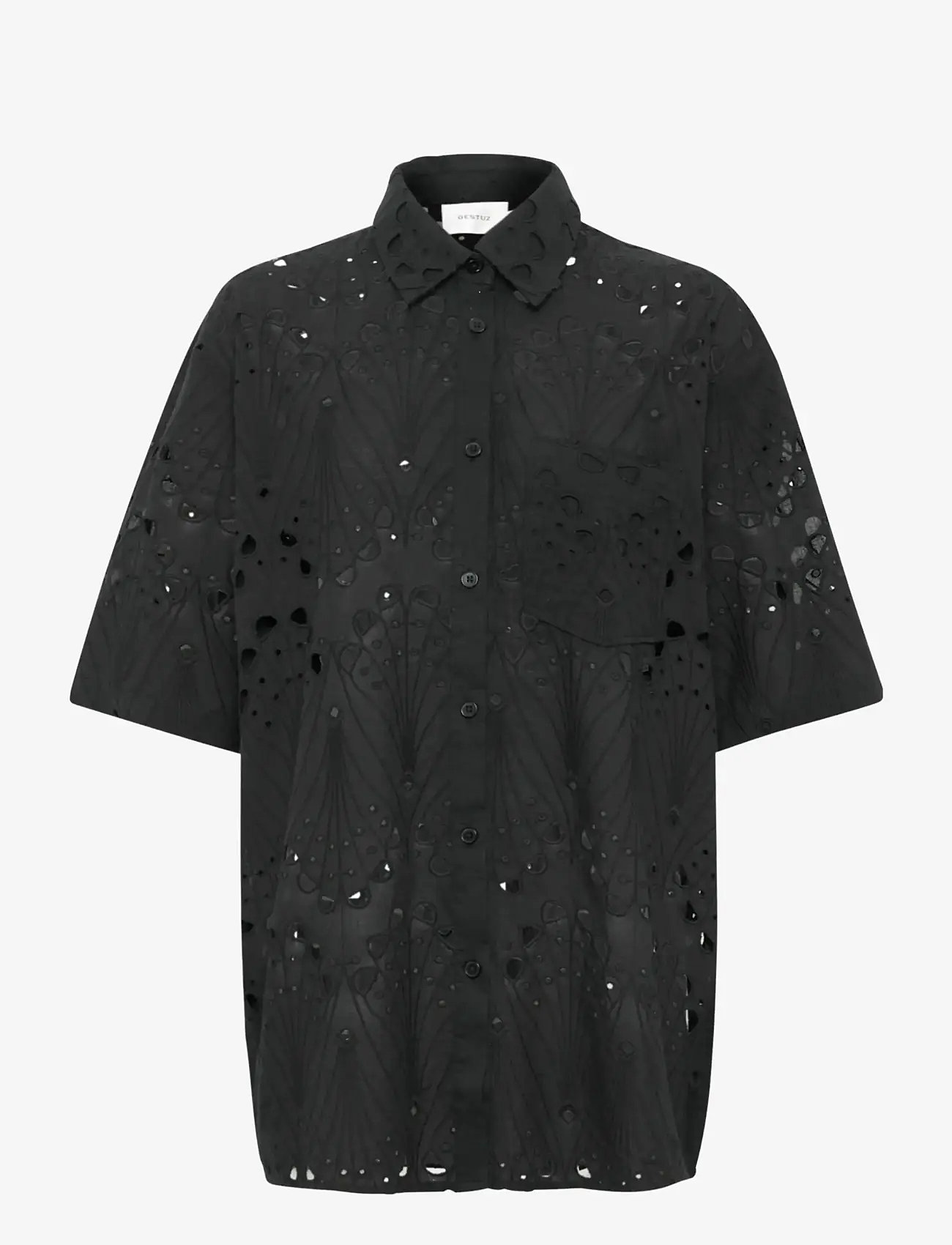 Gestuz - GZbaylor SS shirt - short-sleeved shirts - black - 1