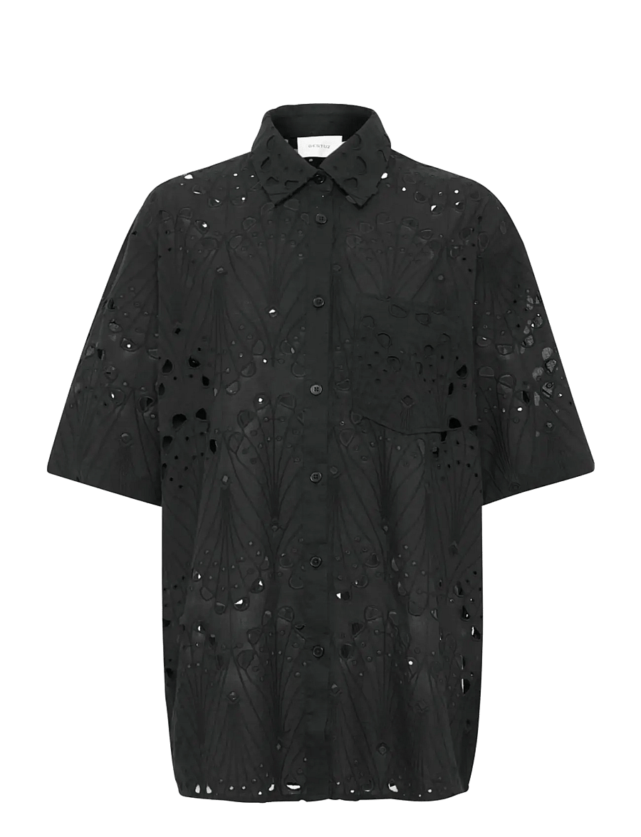 Gestuz - GZbaylor SS shirt - kortærmede skjorter - black - 1