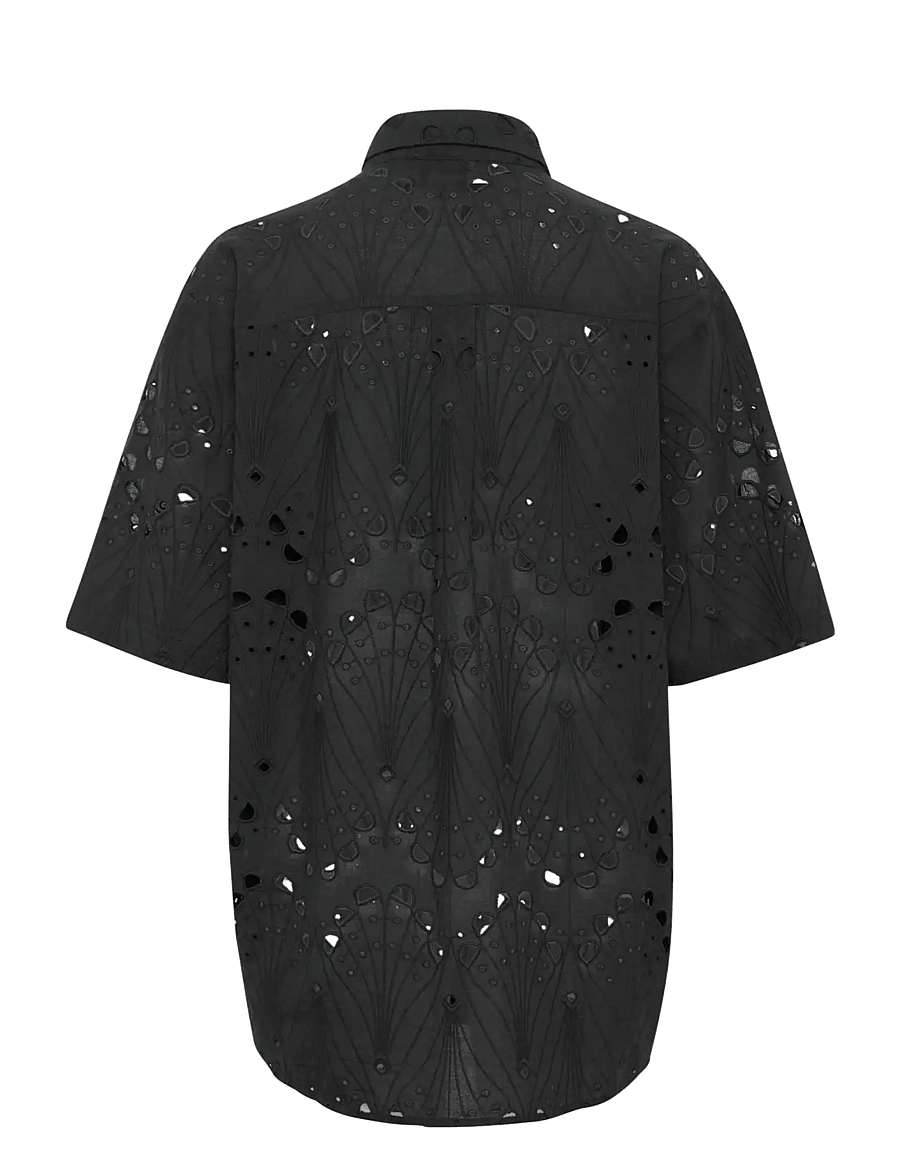 Gestuz - GZbaylor SS shirt - kortærmede skjorter - black - 2