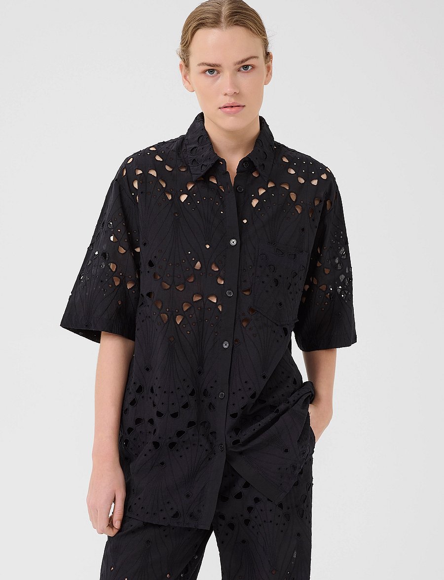 Gestuz - GZbaylor SS shirt - kortærmede skjorter - black - 0