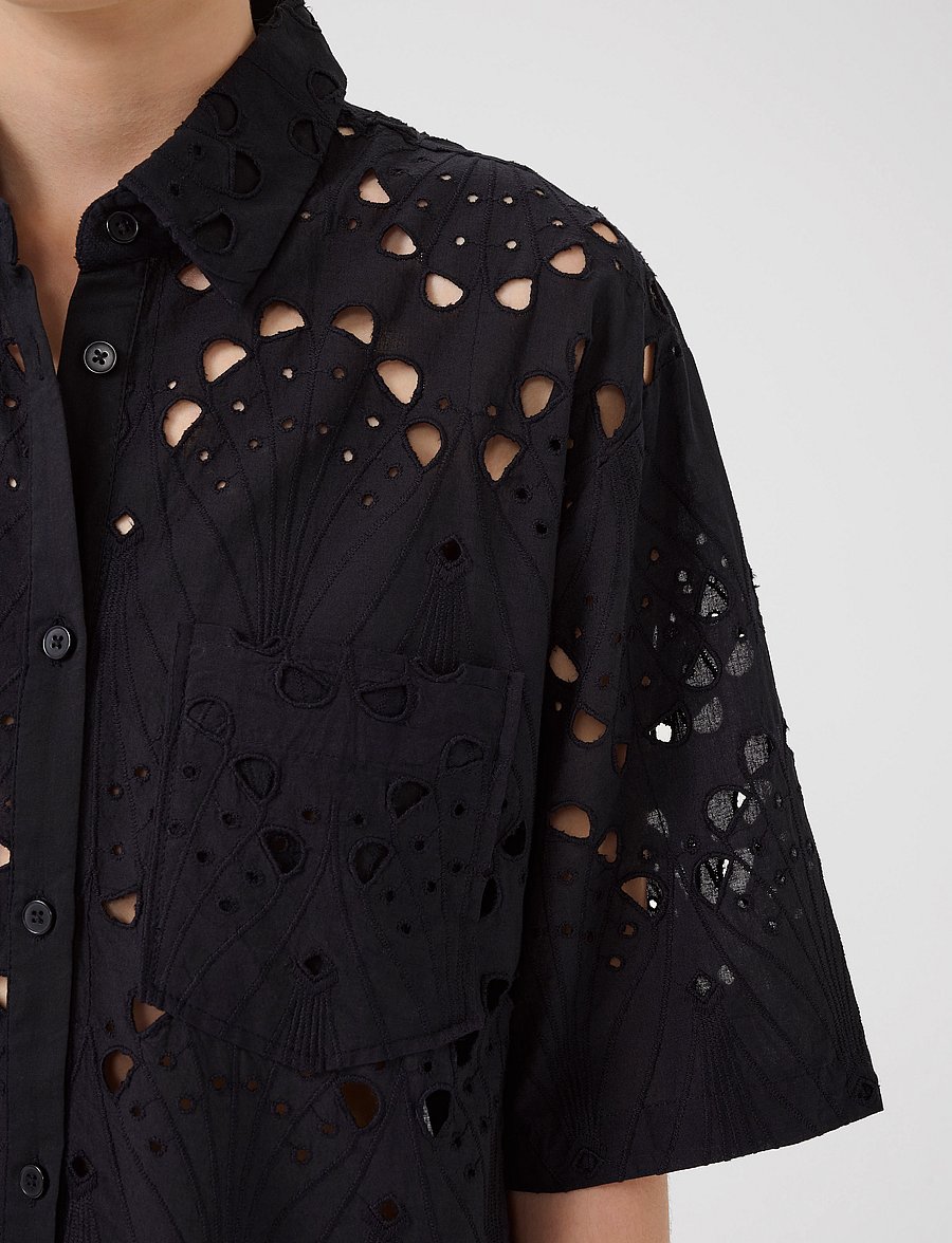 Gestuz - GZbaylor SS shirt - kortærmede skjorter - black - 5