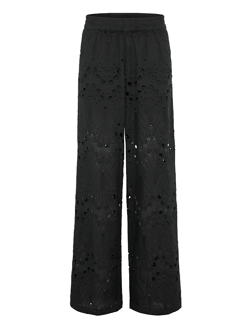 Gestuz - GZbaylor HW pants - hosen mit weitem bein - black - 1