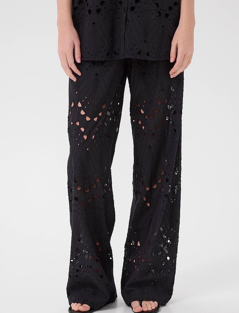 Gestuz - GZbaylor HW pants - hosen mit weitem bein - black - 0