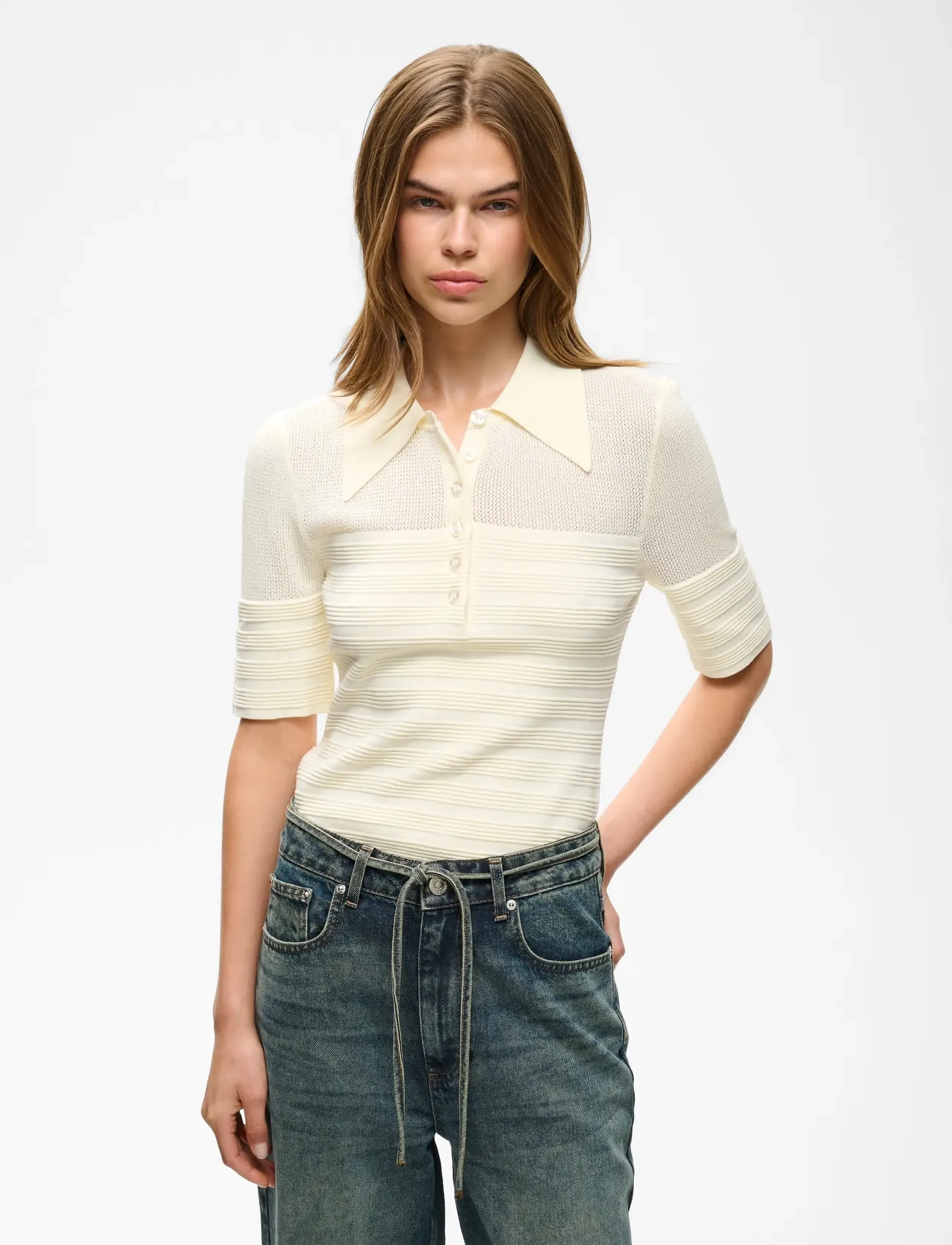 Gestuz Gzmagny Top, S, T-shirts & Oberteile, Creme - Short-sleeved, Frauen