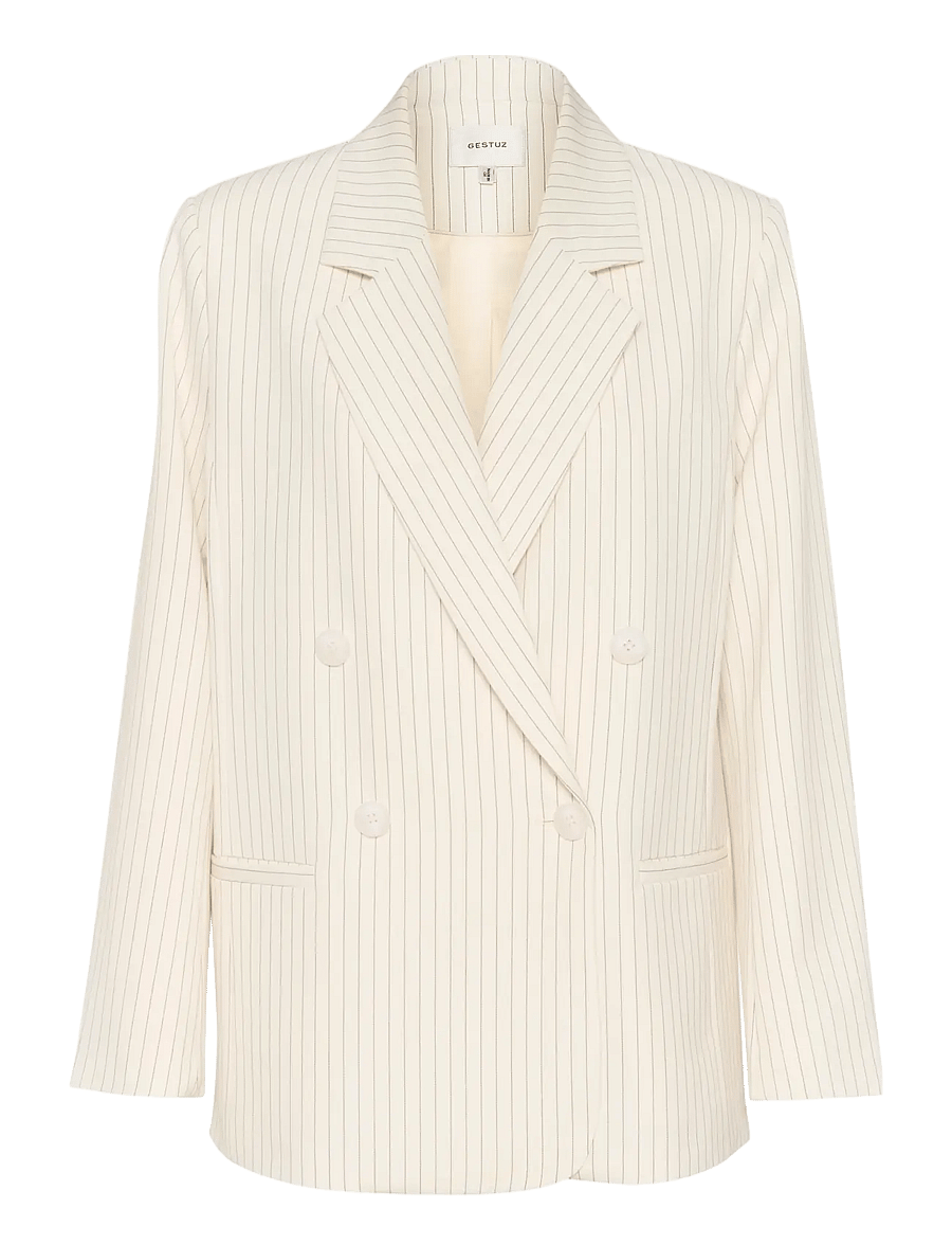 Gestuz - GZjoelle blazer - blazers à double boutonnage - egret/grey pinstripe - 1