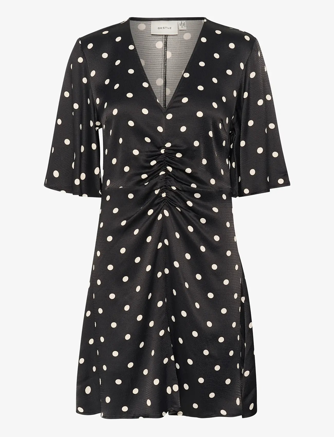 Gestuz - GZdotta P SS dress - festkjoler - black with egret dot - 1