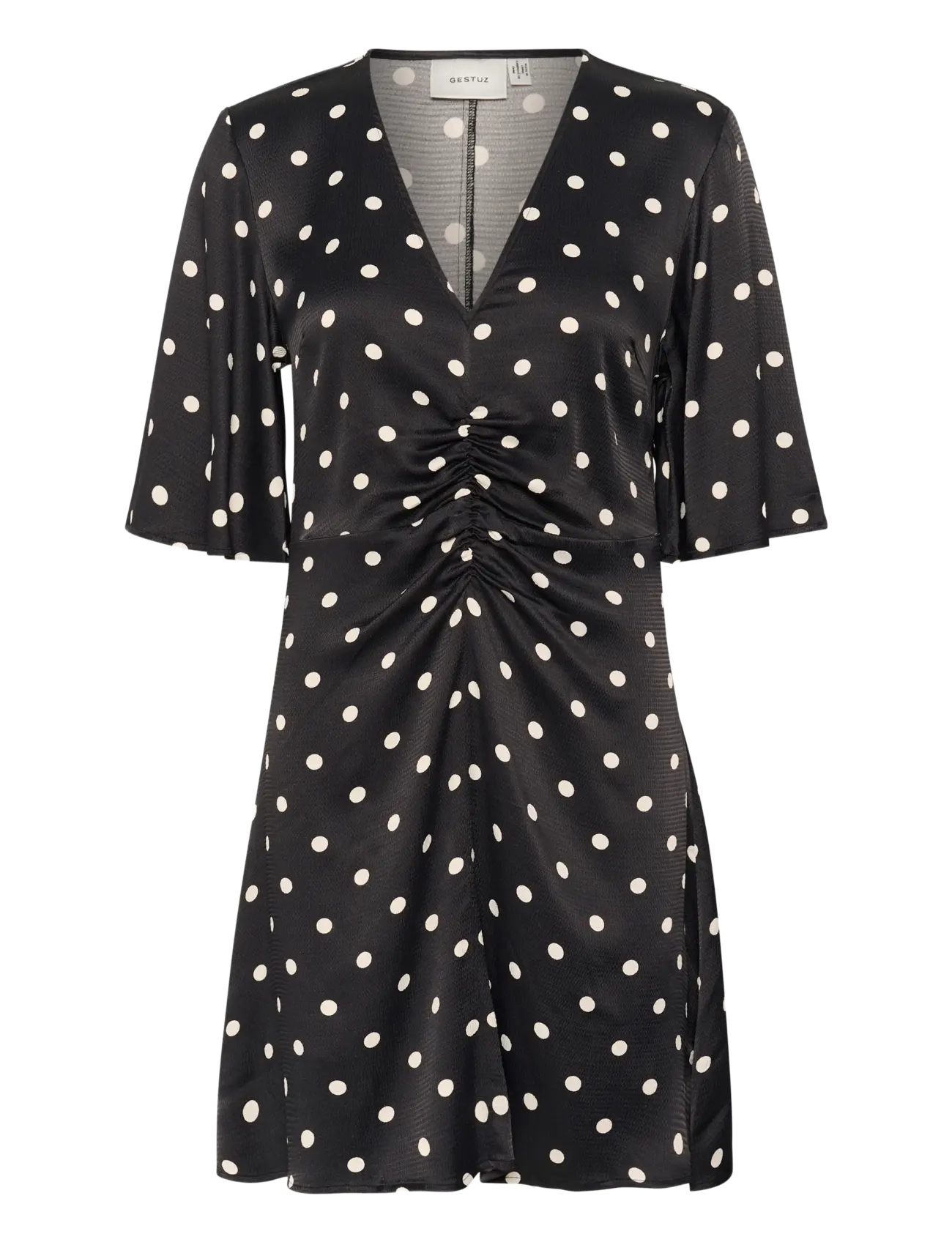 Gestuz GZdotta P SS dress - Kläder - BLACK WITH EGRET DOT / black