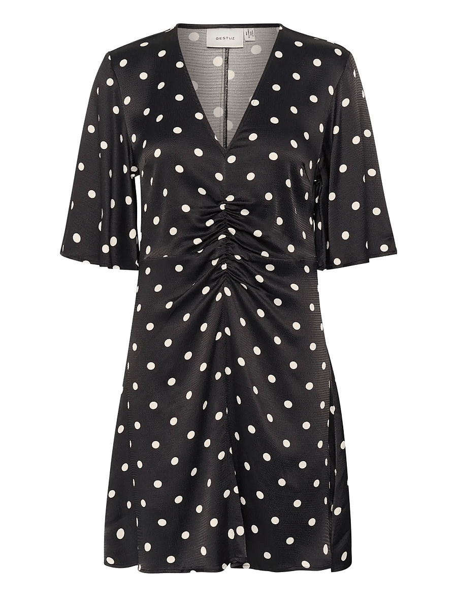 Gestuz - GZdotta P SS dress - partykleider - black with egret dot - 1