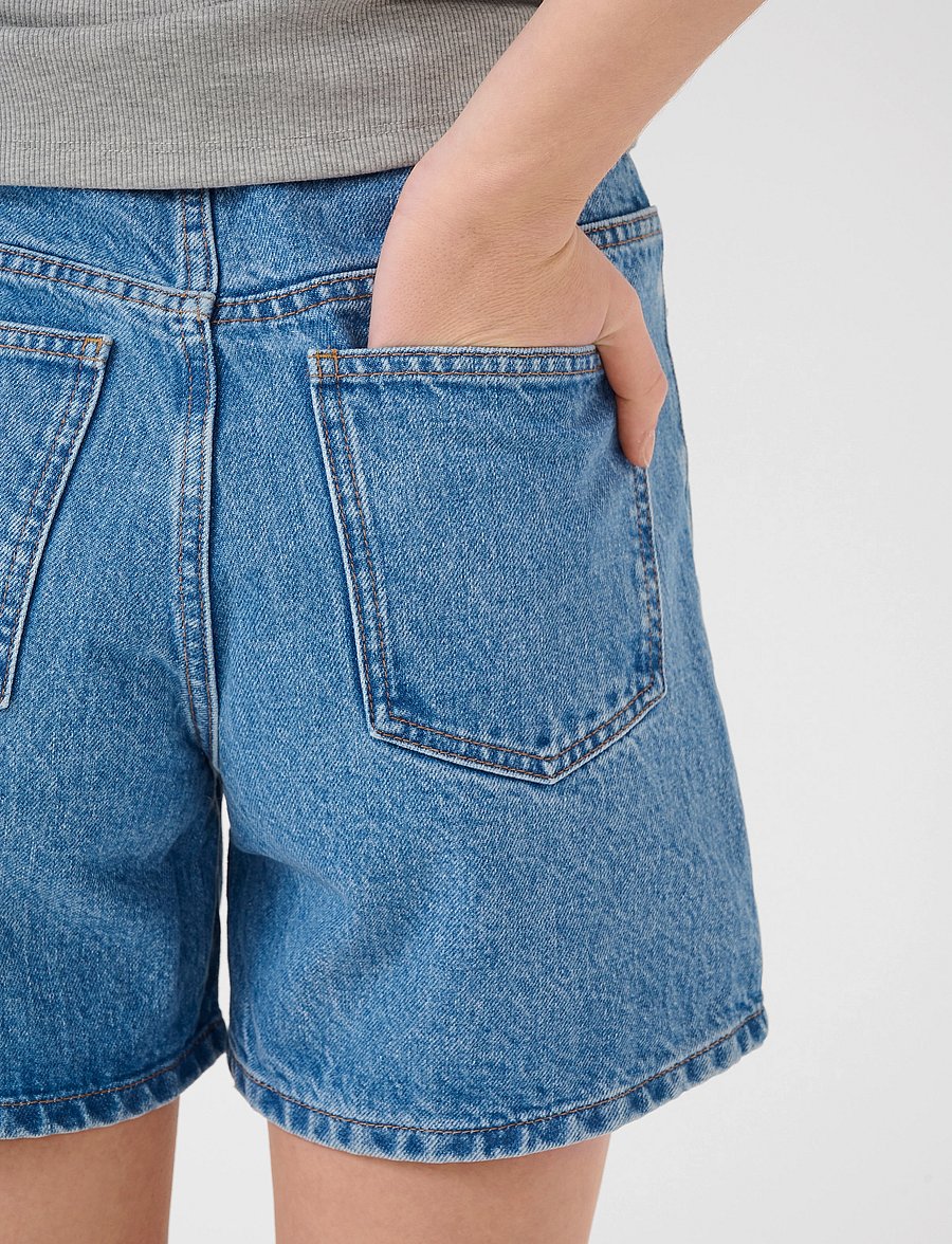 Gestuz - GZdena HW shorts - jorts - washed mid blue - 5