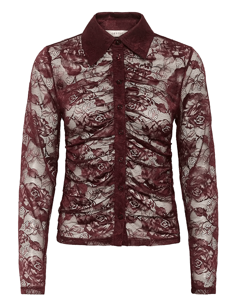 Gestuz - GZleala shirt - langærmede skjorter - aronia - 1