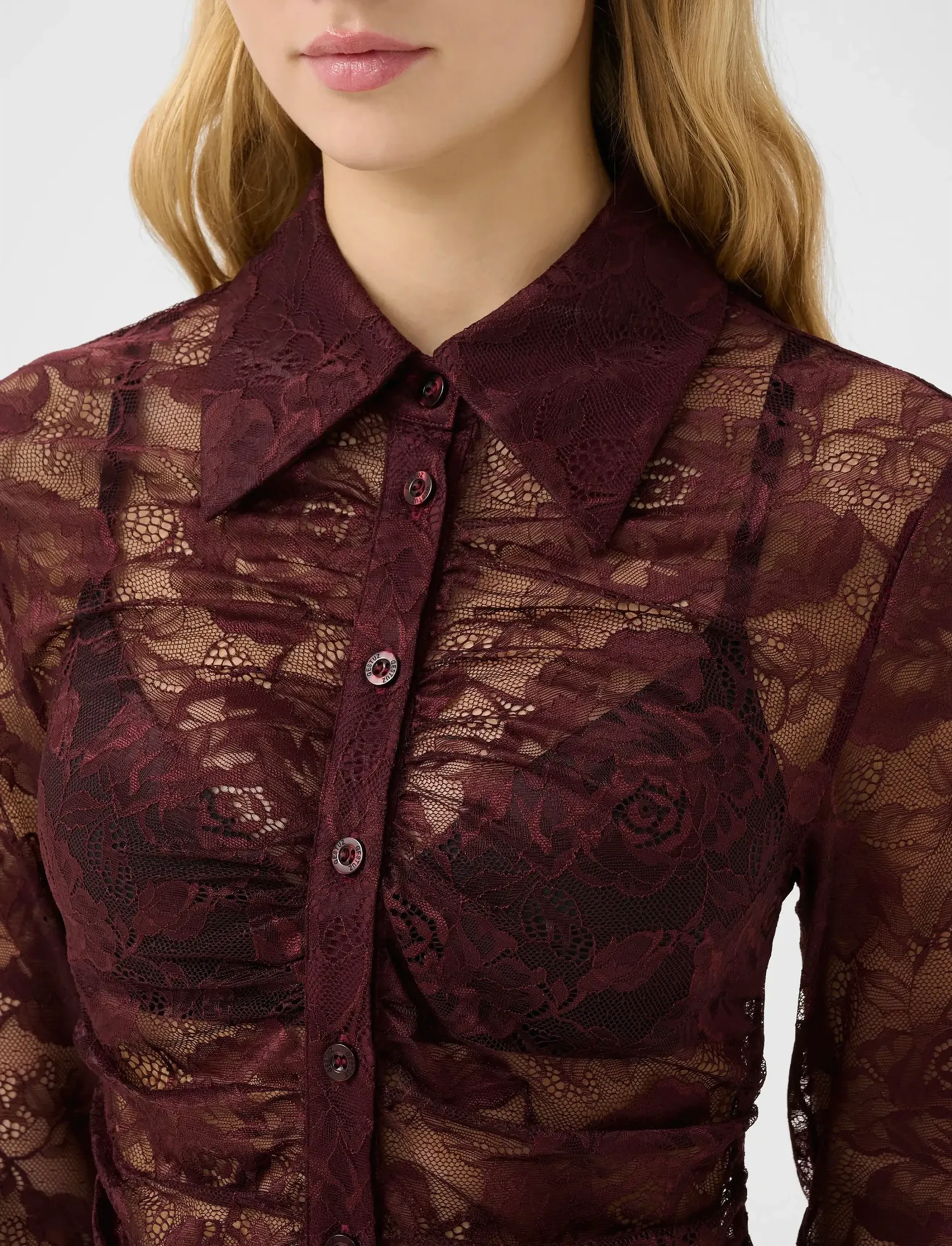 Gestuz - GZleala shirt - langærmede bluser - aronia - 5