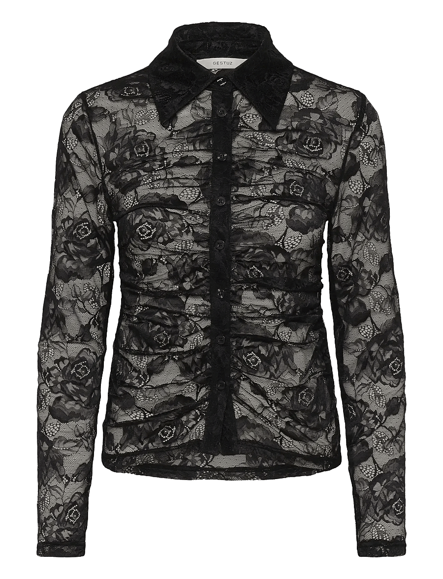 Gestuz - GZleala shirt - langärmlige hemden - black - 1