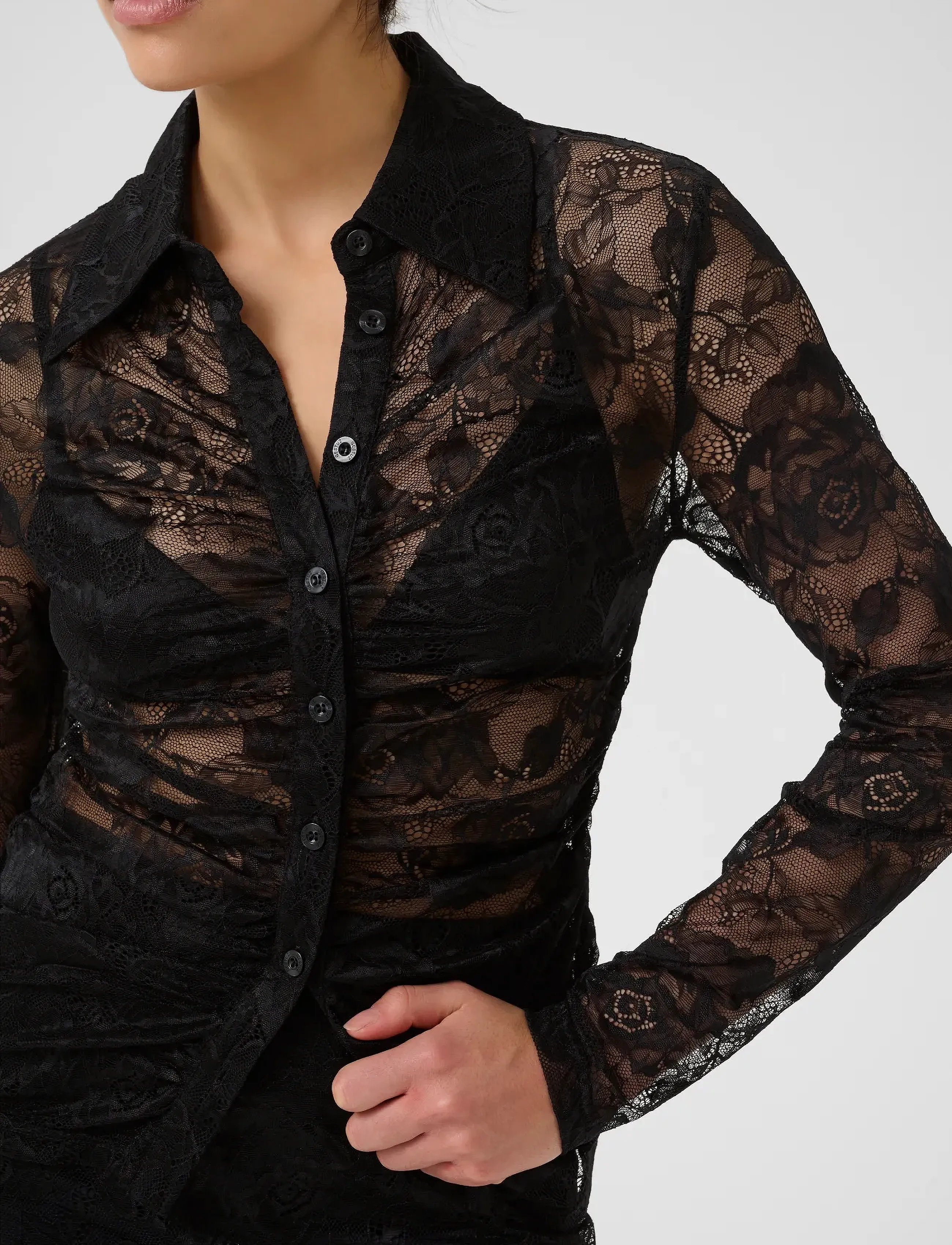 Gestuz - GZleala shirt - langärmlige hemden - black - 5