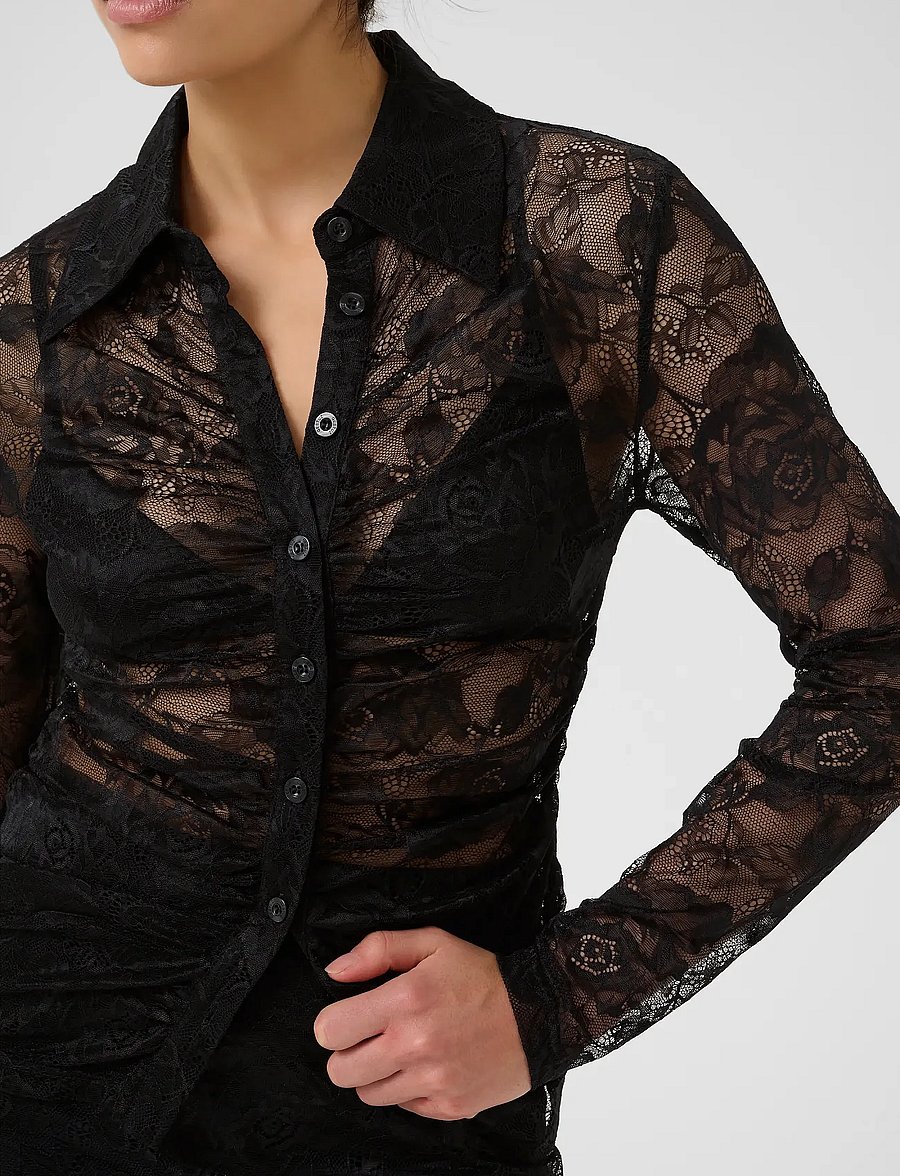 Gestuz - GZleala shirt - langärmlige hemden - black - 5