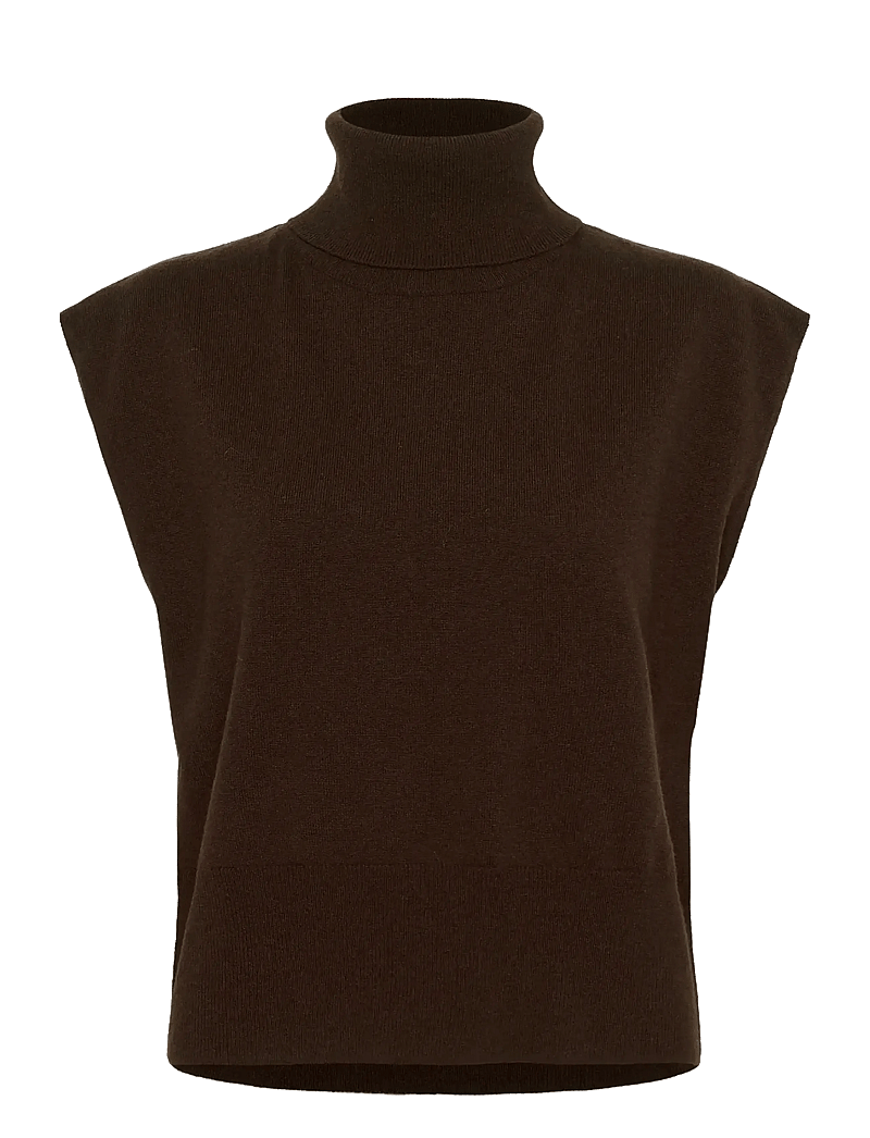 Gestuz - GZmanzi waistcoat - kootud vestid - deep burnt brown - 1