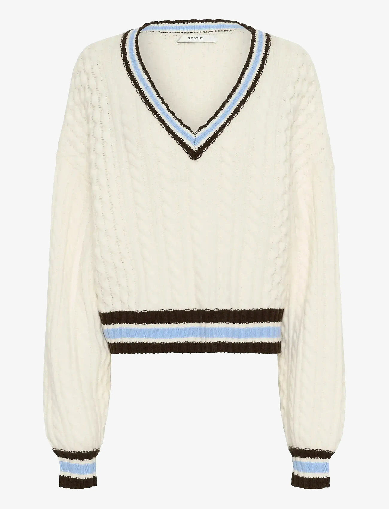 Gestuz - GZtaiba pullover - striktrøjer - egret - 0