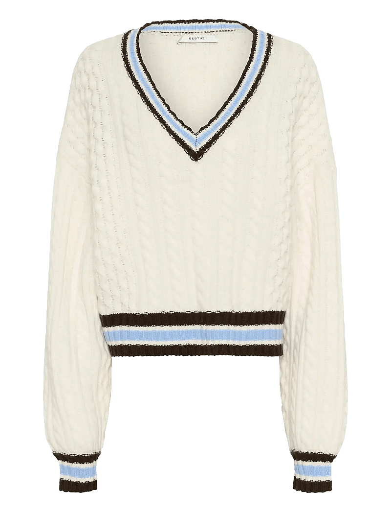 Gestuz - GZtaiba pullover - striktrøjer - egret - 0