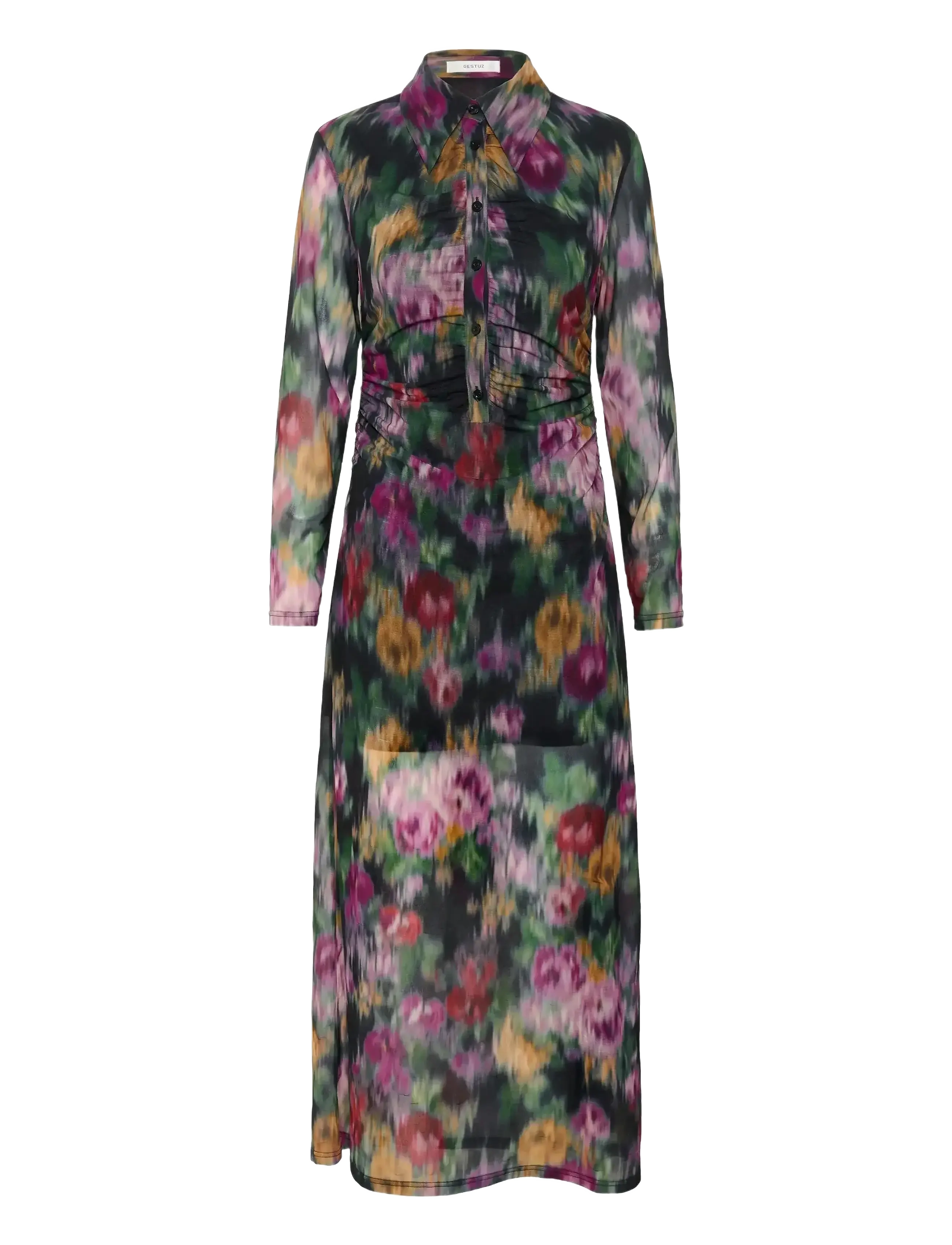 Gestuz GZfadia P long dress - Shirt dresses - RED FADED FLOWER / multi