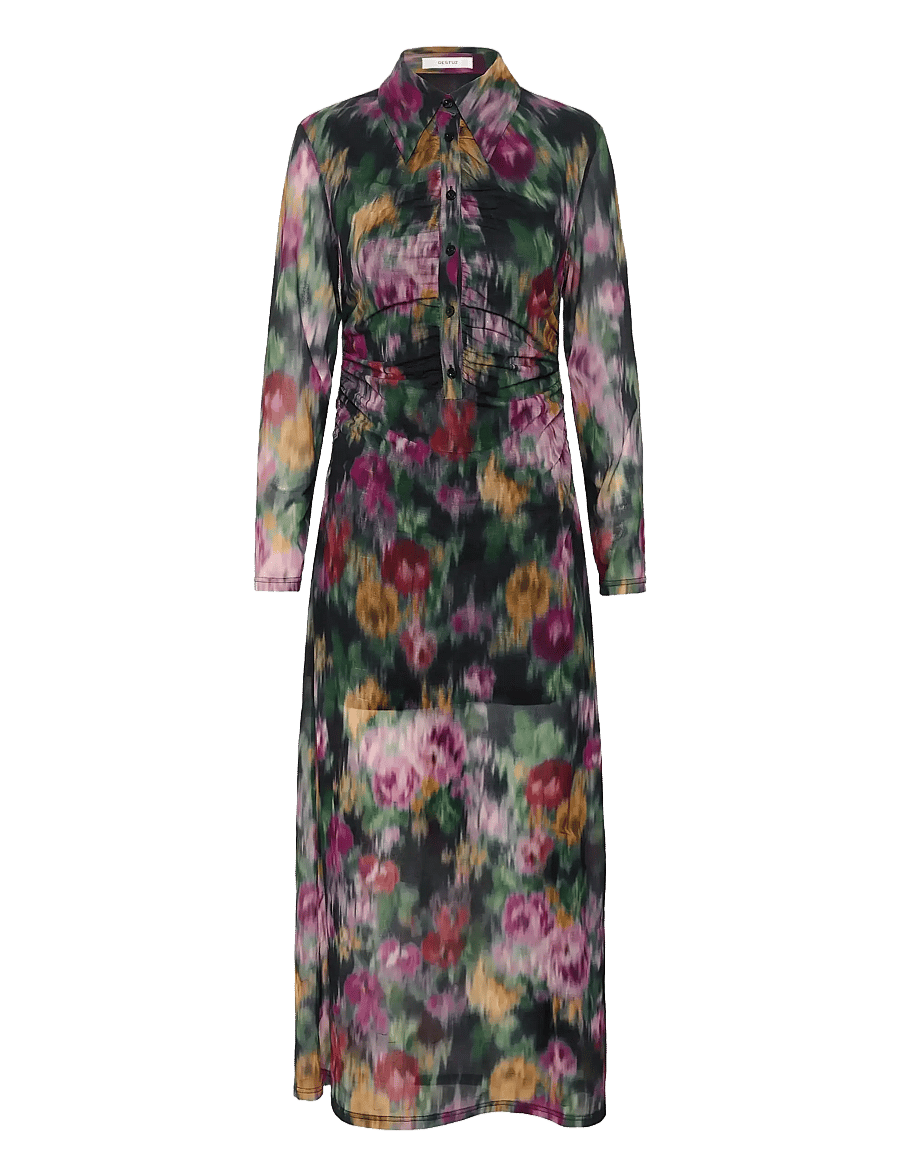 Gestuz - GZfadia P long dress - hemdkleider - red faded flower - 1