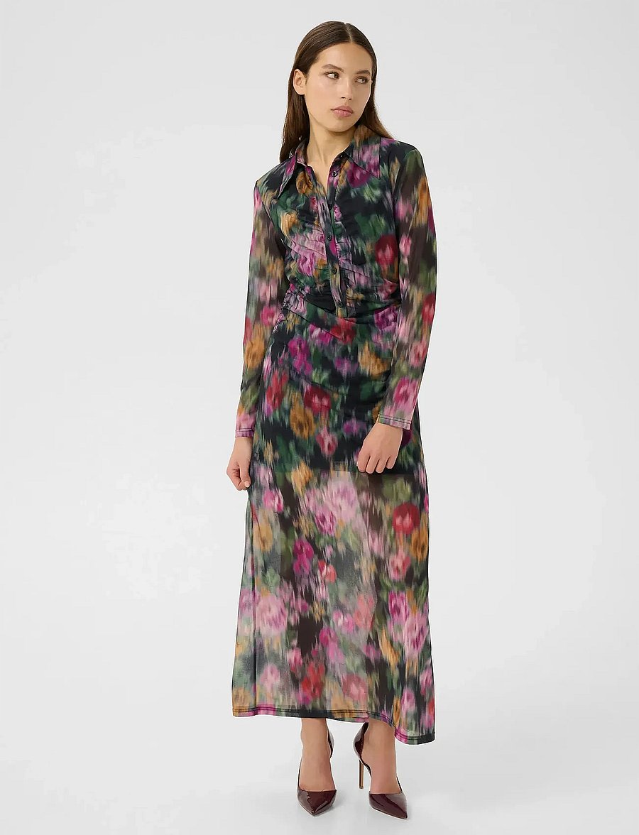Gestuz - GZfadia P long dress - hemdkleider - red faded flower - 0
