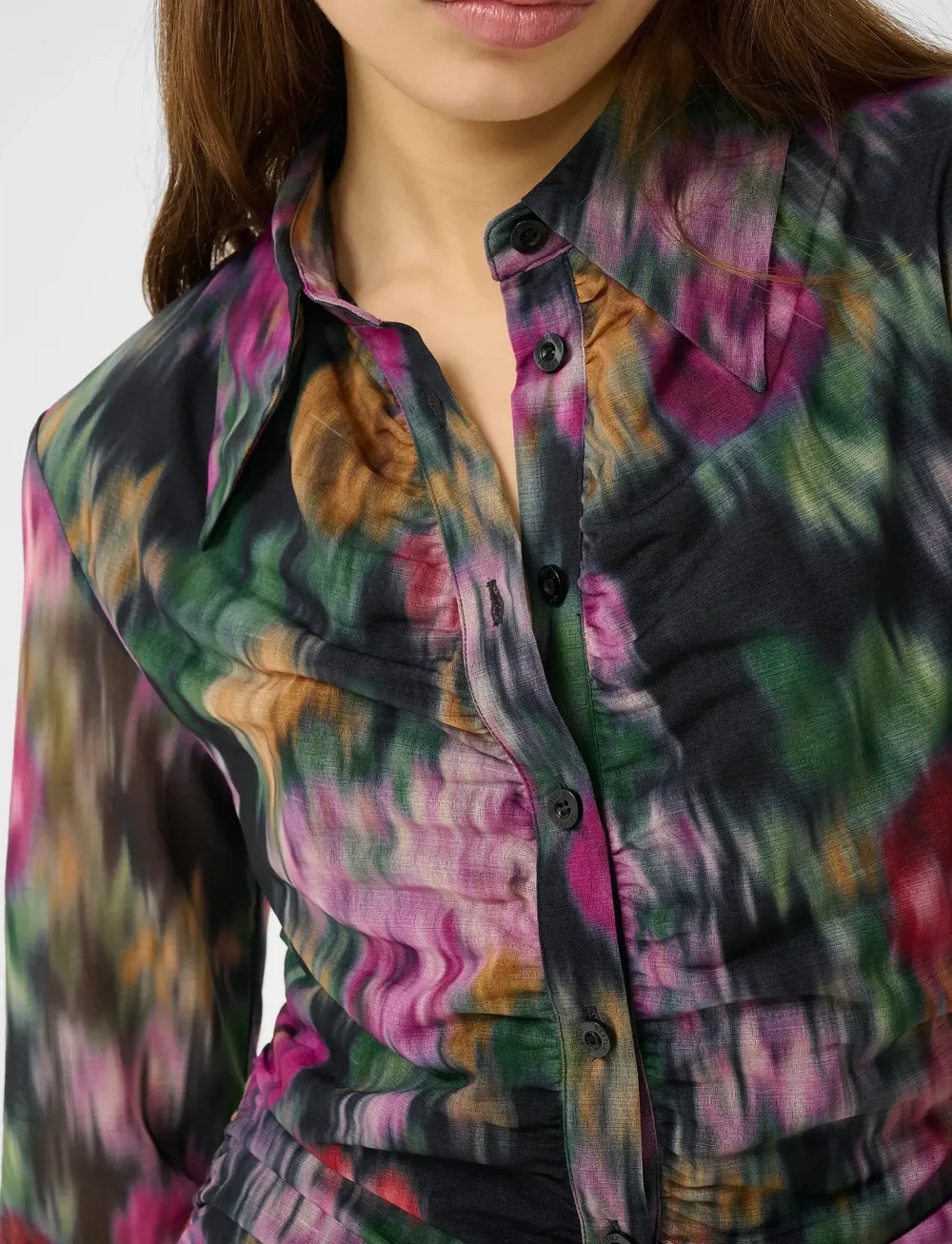 Gestuz - GZfadia P long dress - skjortklänningar - red faded flower - 5