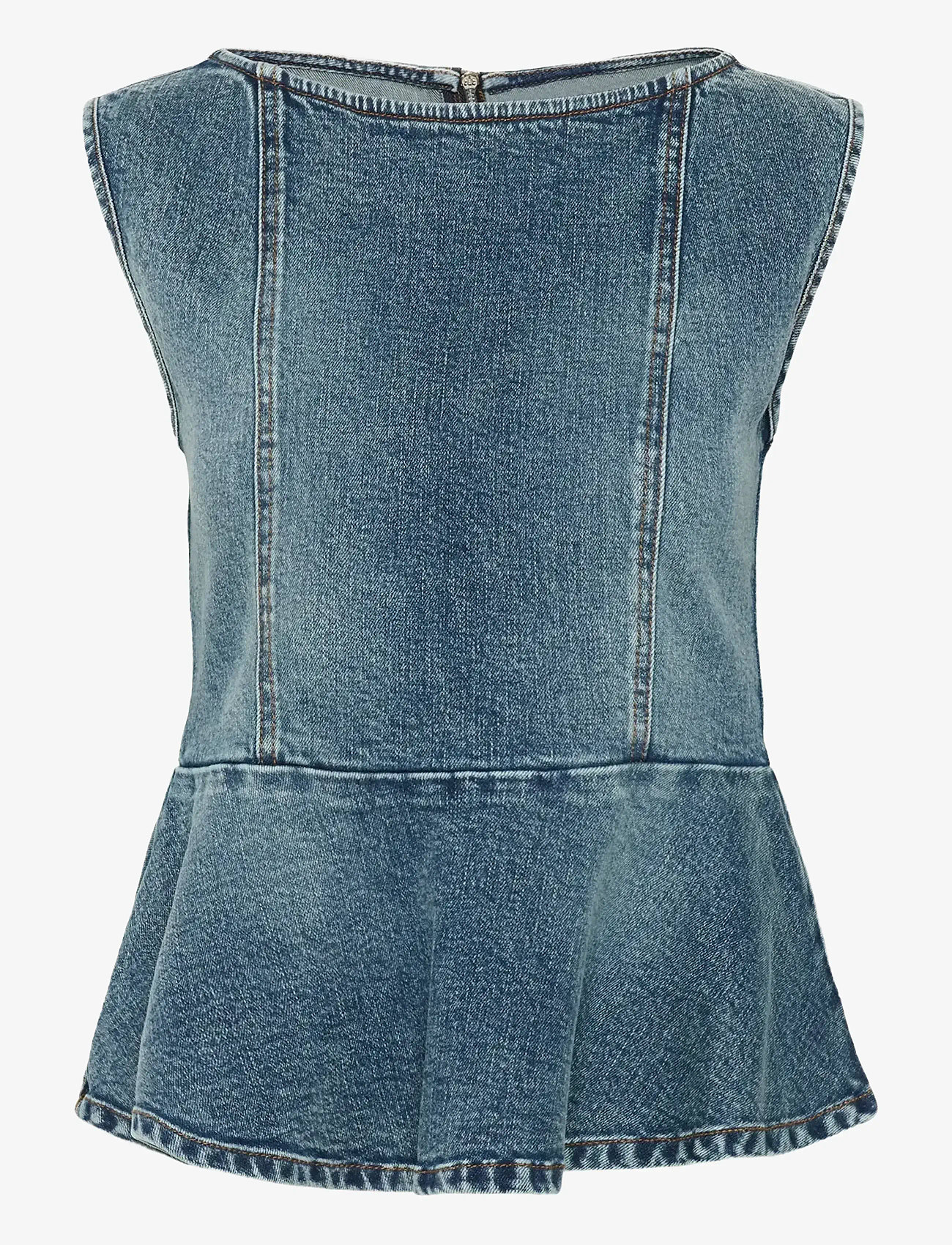 Gestuz - GZviva sl top - topid ja varrukateta alussärgid - vintage blue denim - 1
