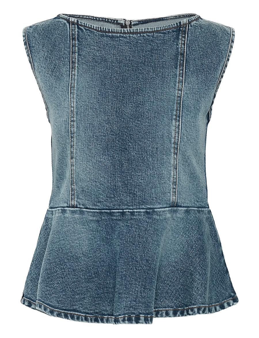 Gestuz - GZviva sl top - Ärmellose tops - vintage blue denim - 1