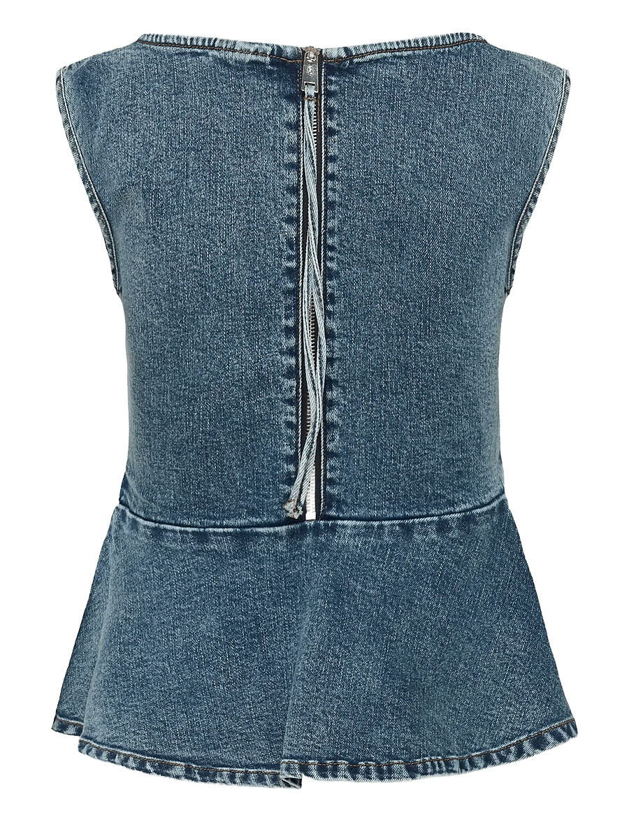 Gestuz - GZviva sl top - Ärmellose tops - vintage blue denim - 2