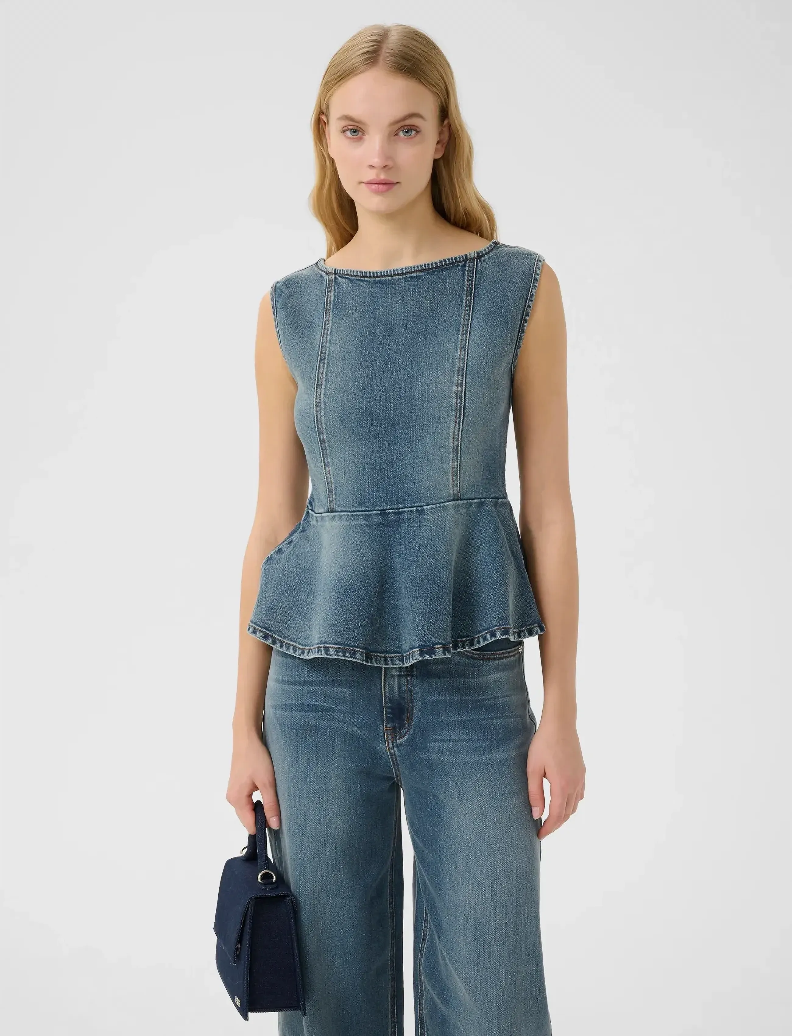Gestuz GZviva sl top - T-shirts & Toppar - VINTAGE BLUE DENIM / blue