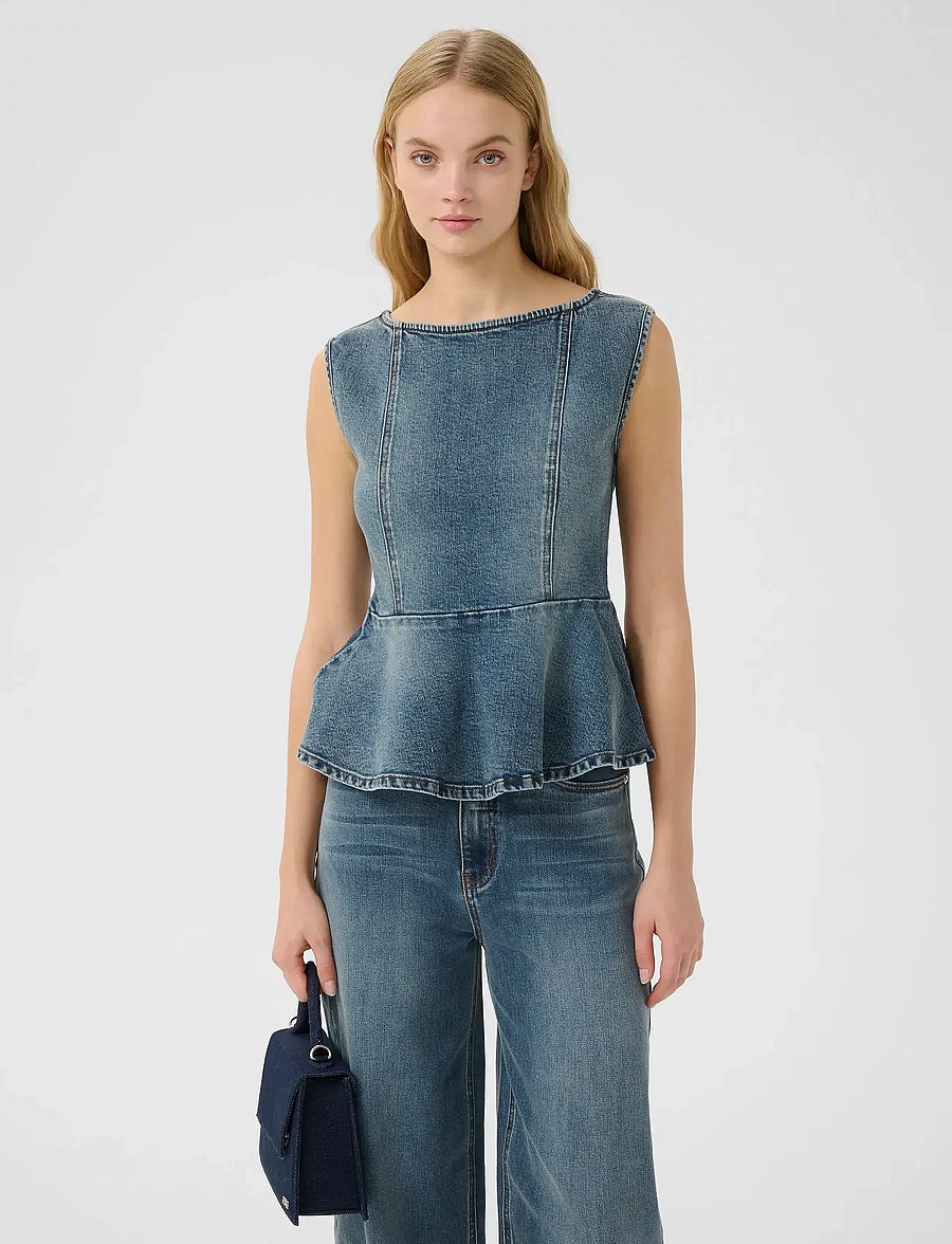 Gestuz - GZviva sl top - Ärmellose tops - vintage blue denim - 0