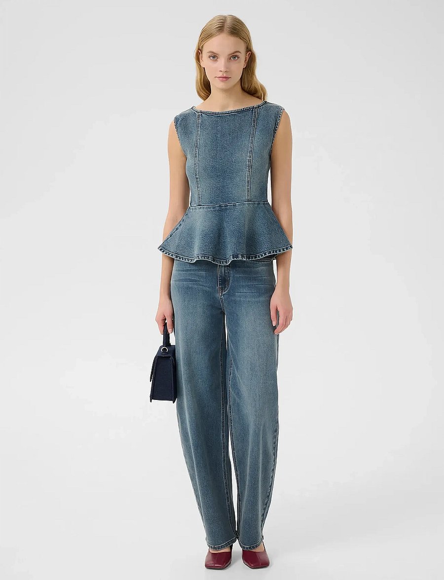 Gestuz - GZviva sl top - Ärmellose tops - vintage blue denim - 3
