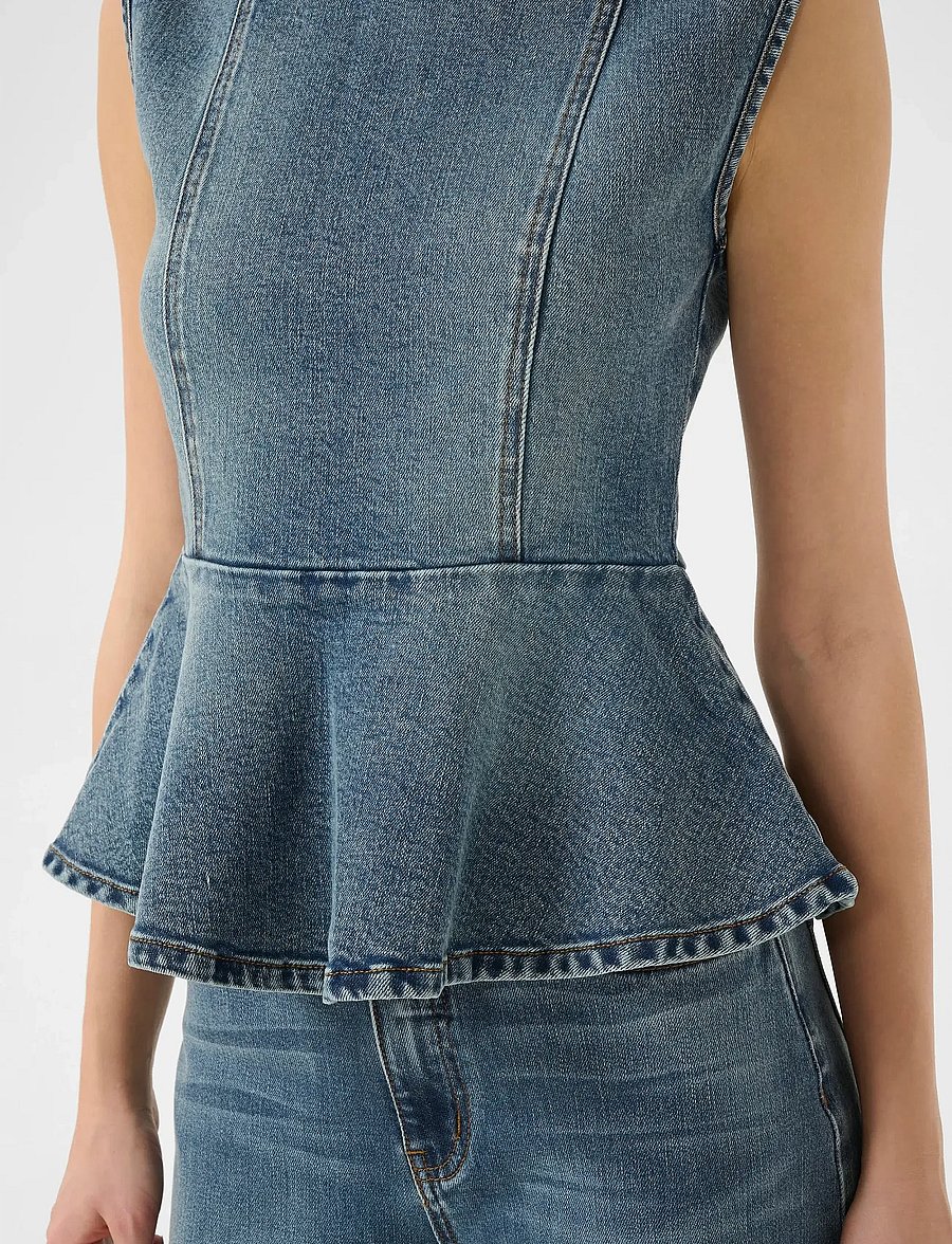 Gestuz - GZviva sl top - Ärmellose tops - vintage blue denim - 5