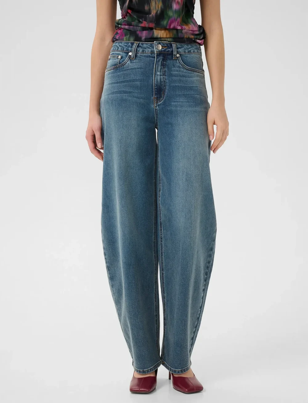 Gestuz - GZviva HW baggy jeans - brede jeans - vintage blue denim - 0