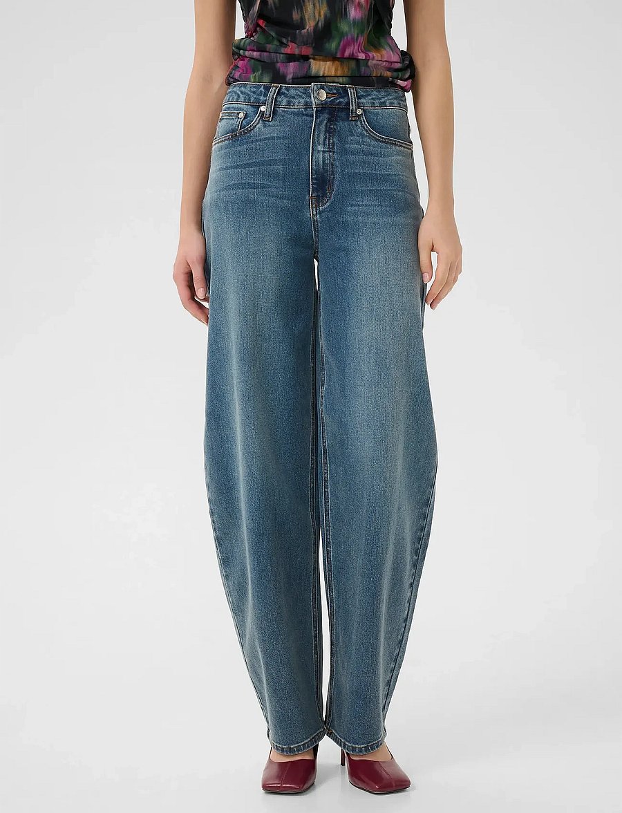 Gestuz - GZviva HW baggy jeans - wide leg jeans - vintage blue denim - 0