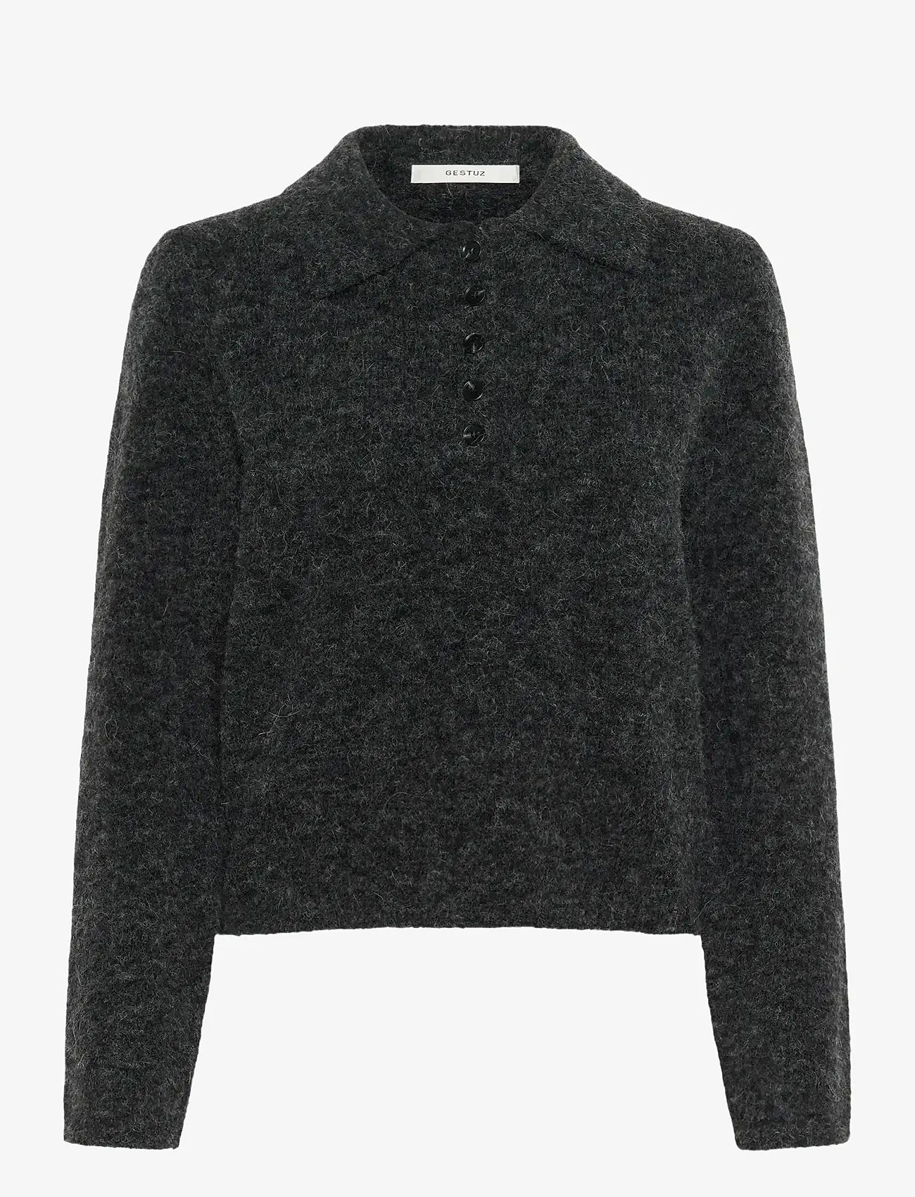 Gestuz - GZalpha polo pullover - sügisesed riided - charcoal melange - 0