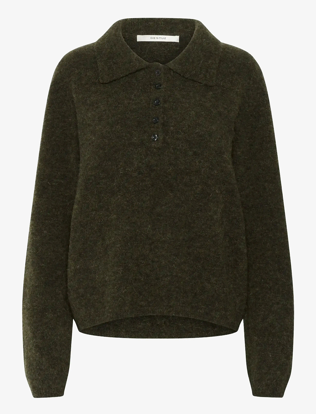 Gestuz - GZalpha polo pullover - sügisesed riided - olive mÉlange - 0