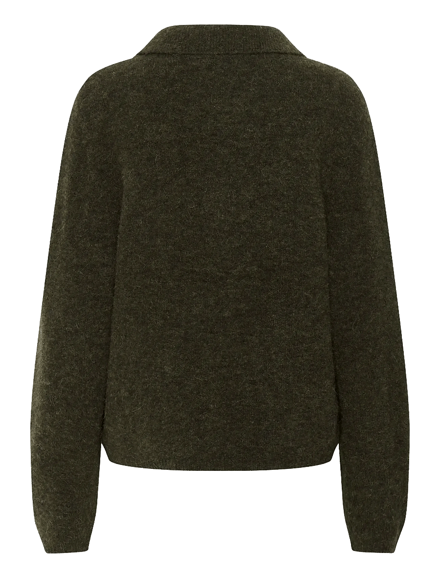 Gestuz - GZalpha polo pullover - pullover - olive mÉlange - 2