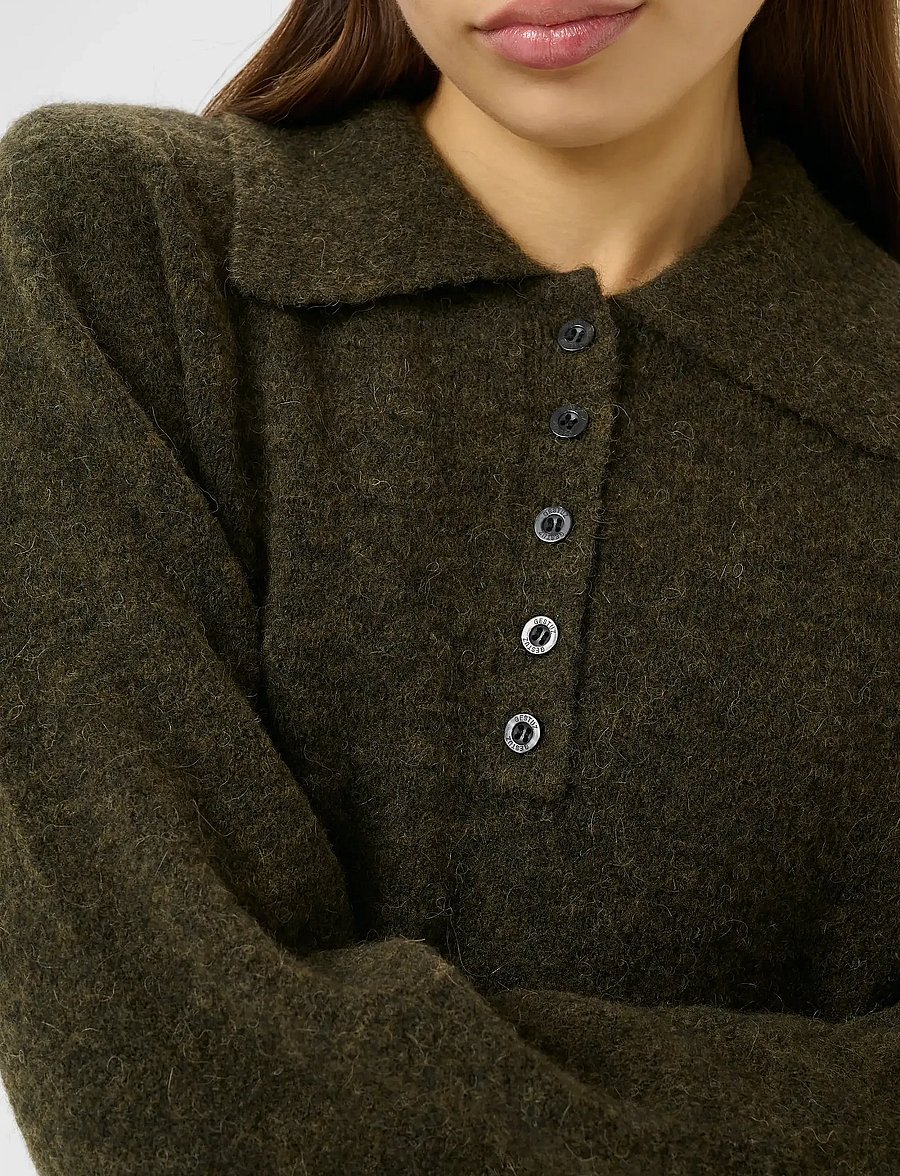 Gestuz - GZalpha polo pullover - pullover - olive mÉlange - 5