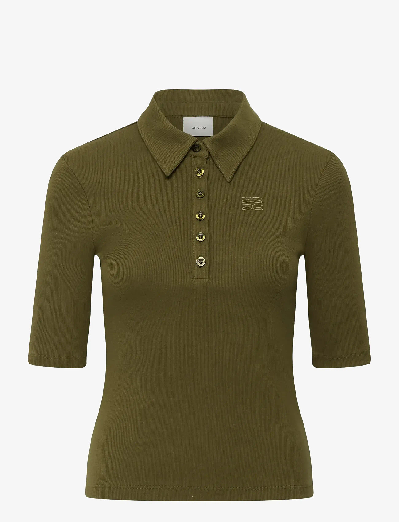 Gestuz - GZdrew polo top - poloshirts - military olive - 1