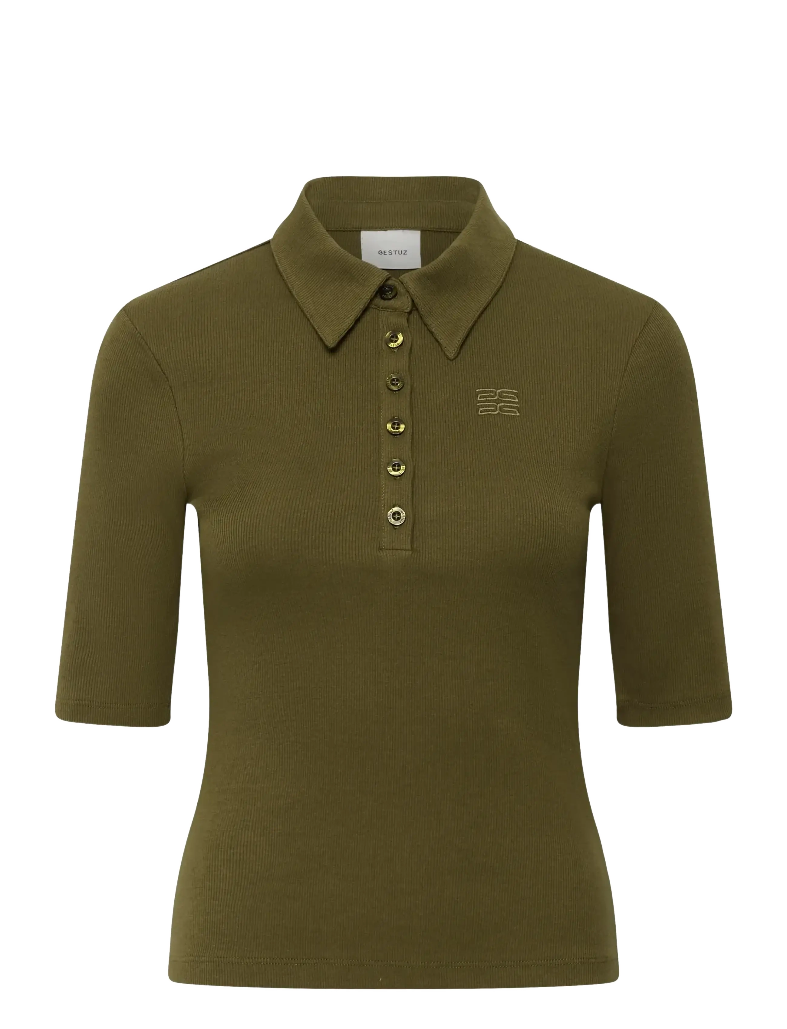 Gestuz GZdrew polo top - T-Shirts & Tops - MILITARY OLIVE / khaki/green