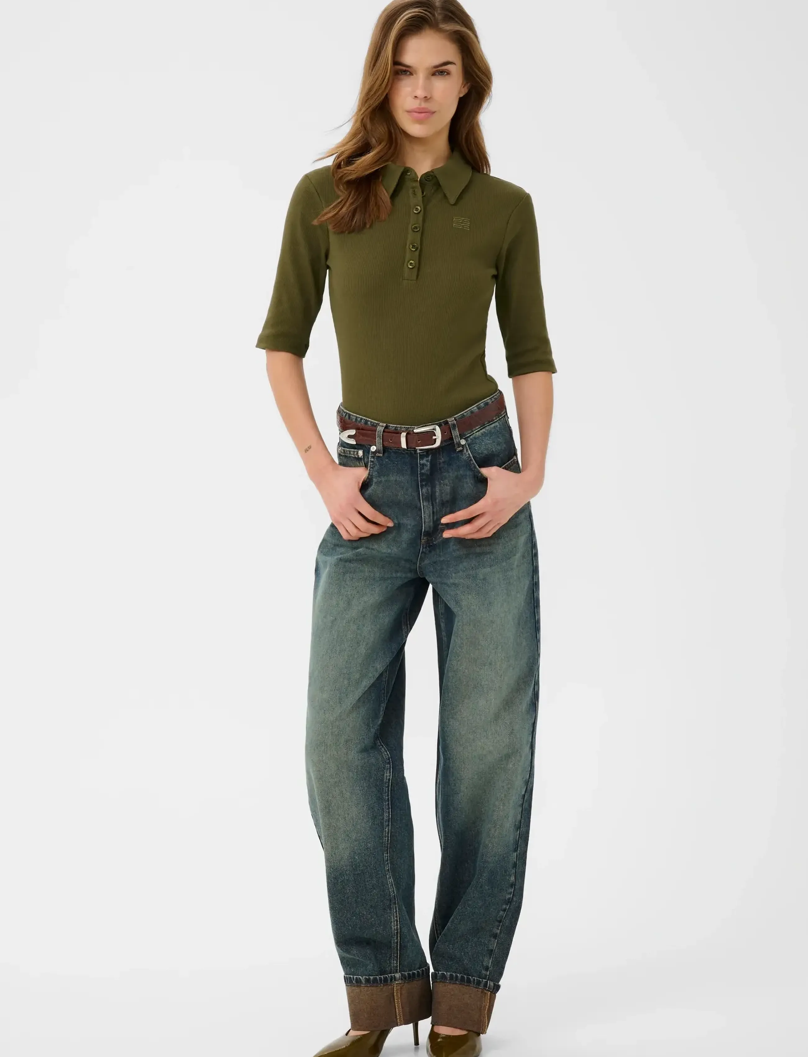 Gestuz - GZdrew polo top - polo shirts - military olive - 3