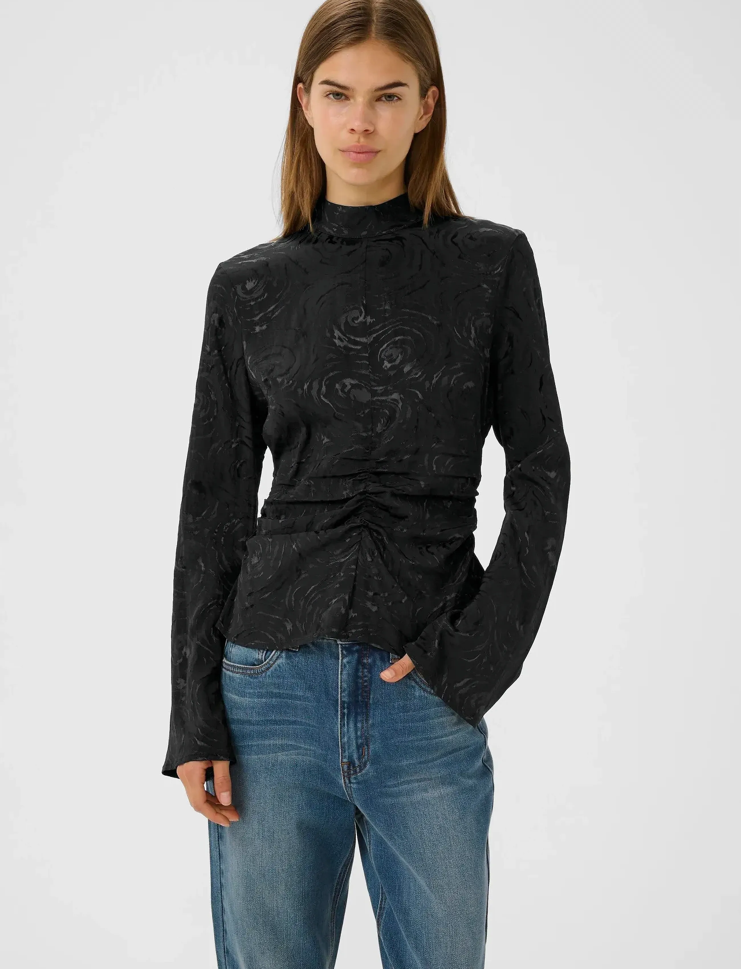 Gestuz Gzrosia Blouse, 38, Blouses, Schwarz - Long-sleeved, Frauen