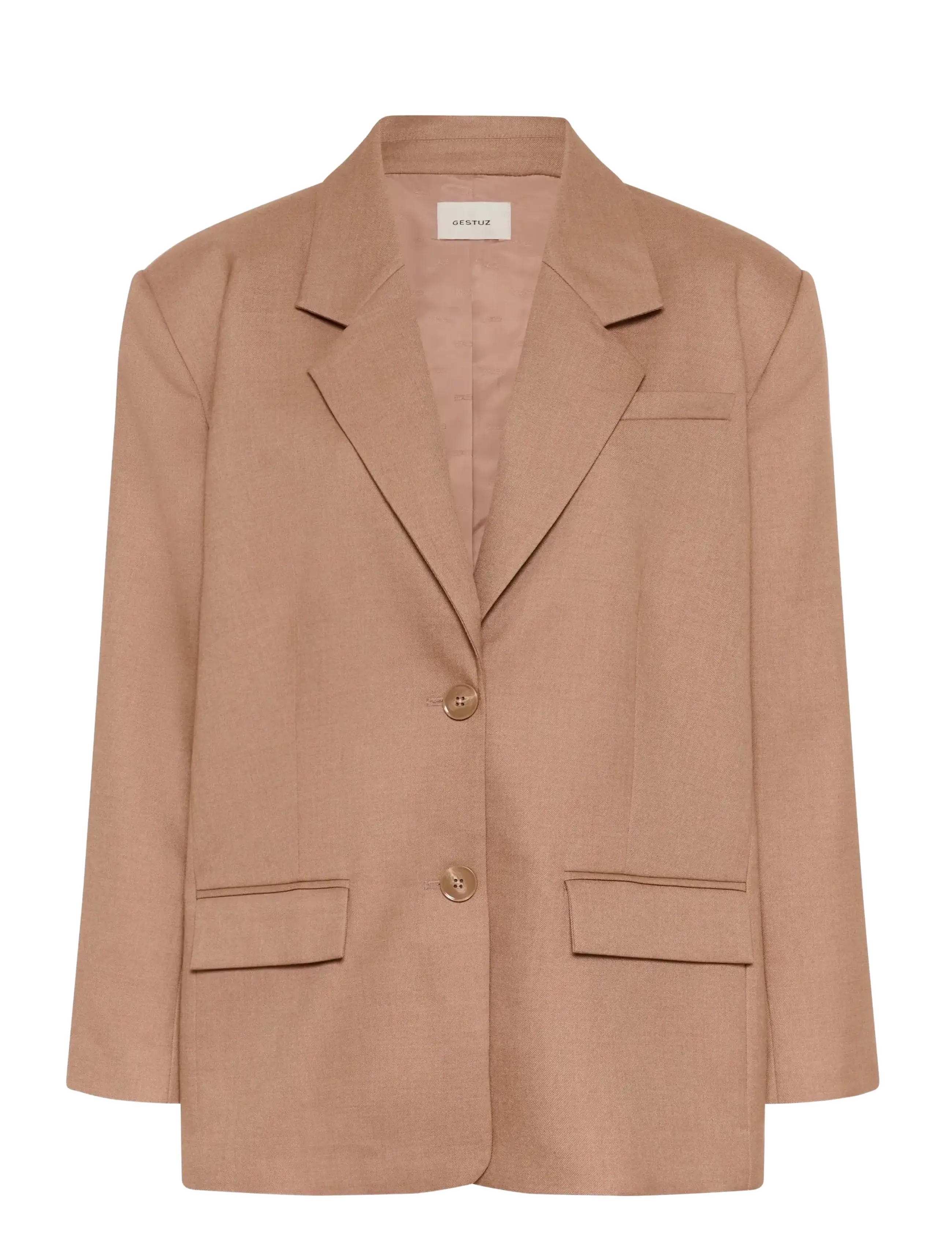 Gestuz GZpaula OZ blazer - Tøj - BURNT MARPLE SUGAR MELANGE / beige