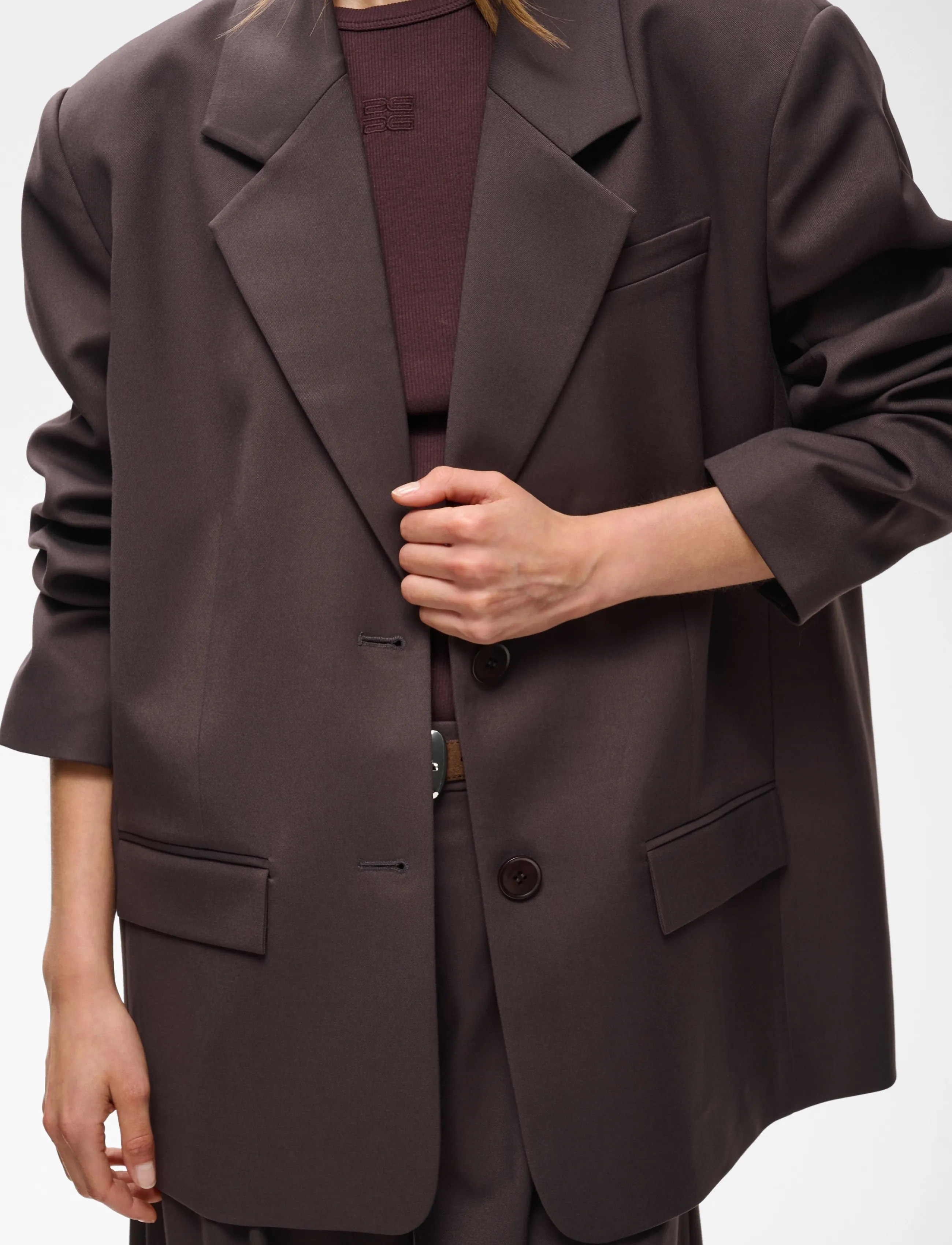 Gestuz - GZpaula OZ blazer - single breasted blazers - deep plum - 5