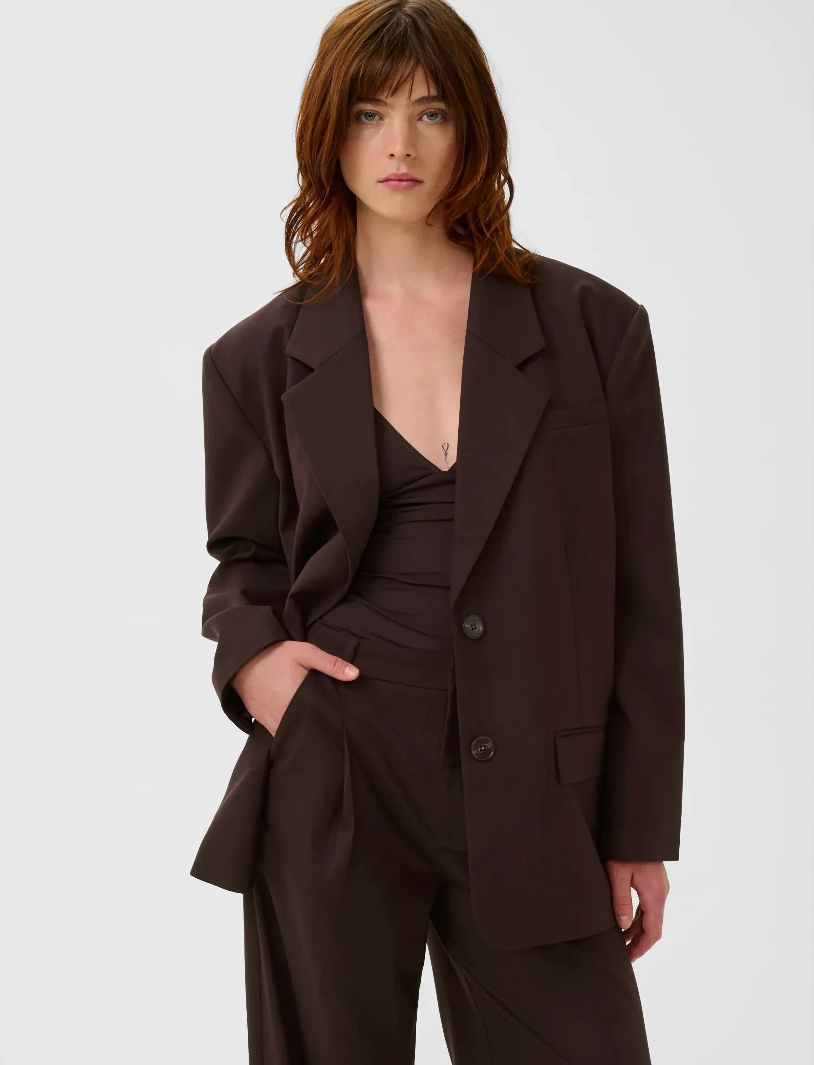 Gestuz Gzpaula Oz Blazer, 42, Brown, Blazere > Enkeltradede Blazere, Dame
