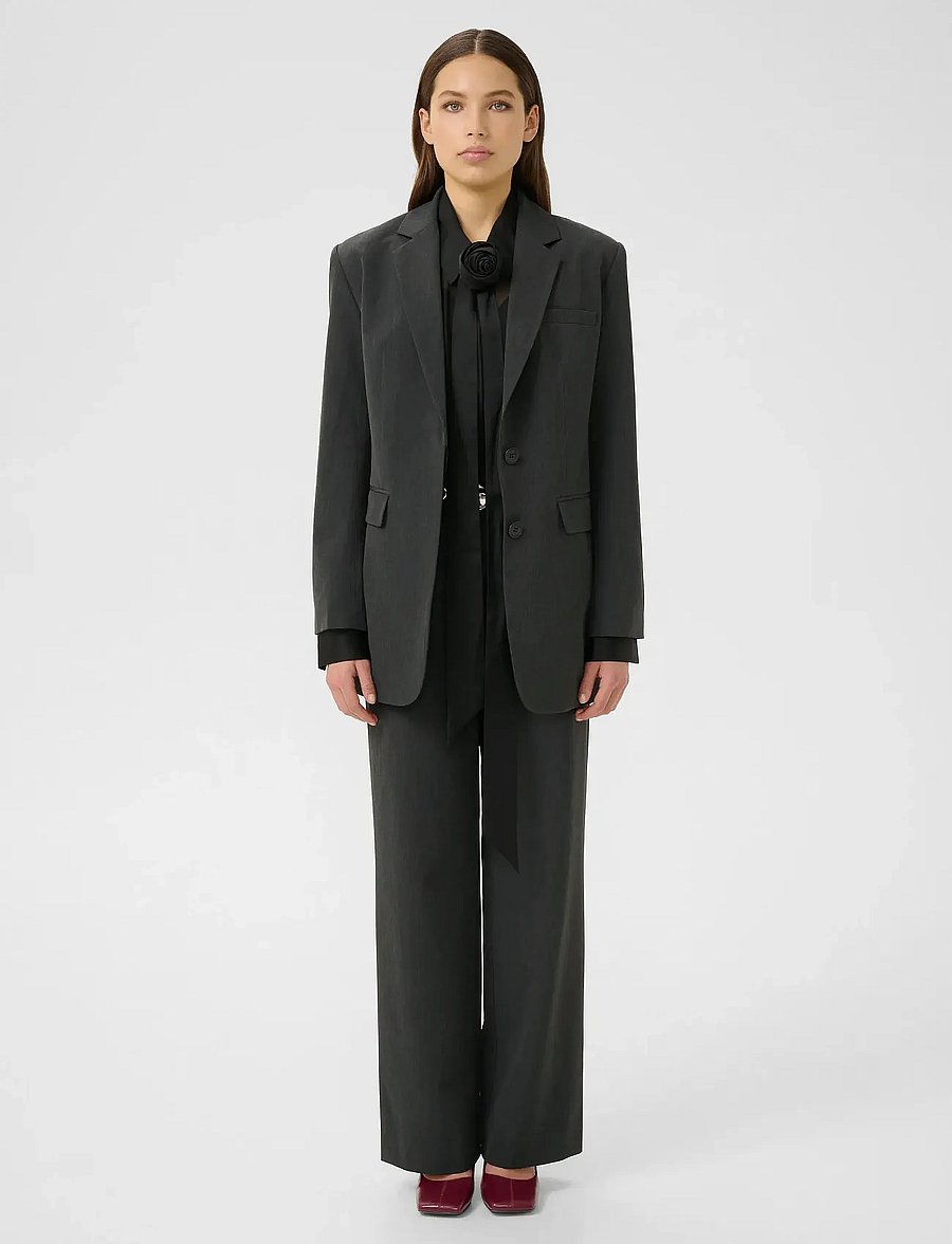 Gestuz - GZerle blazer - single breasted blazers - dark grey melange - 3