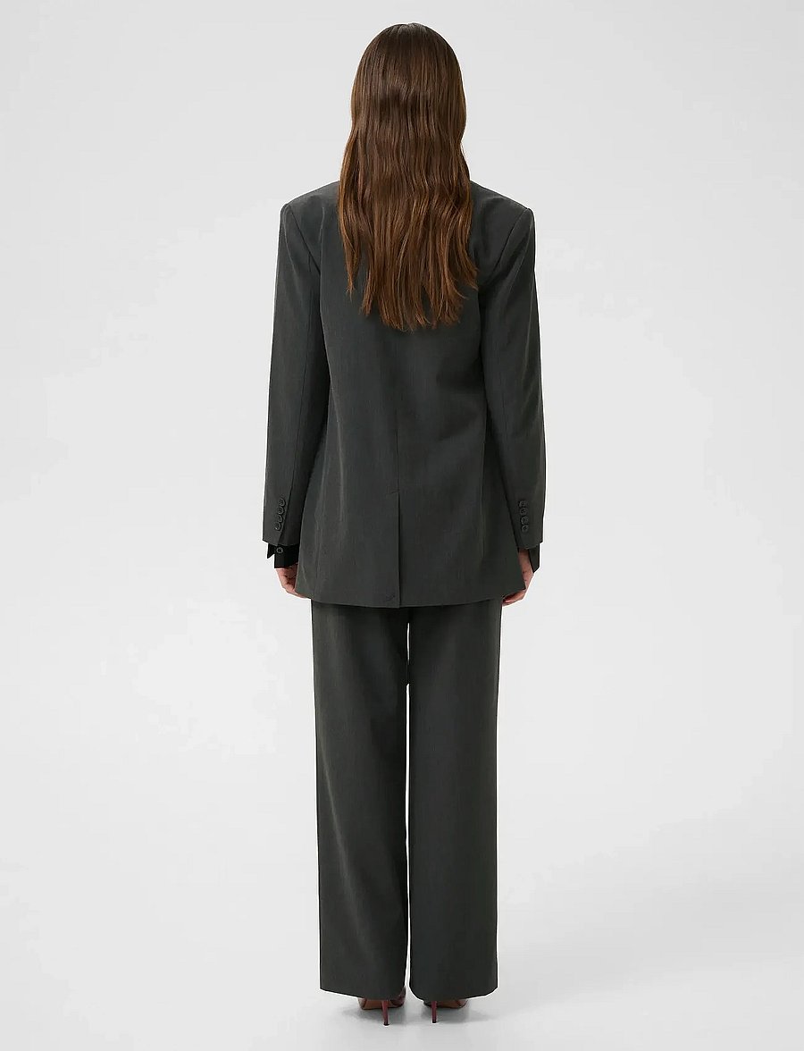 Gestuz - GZerle blazer - single breasted blazers - dark grey melange - 4