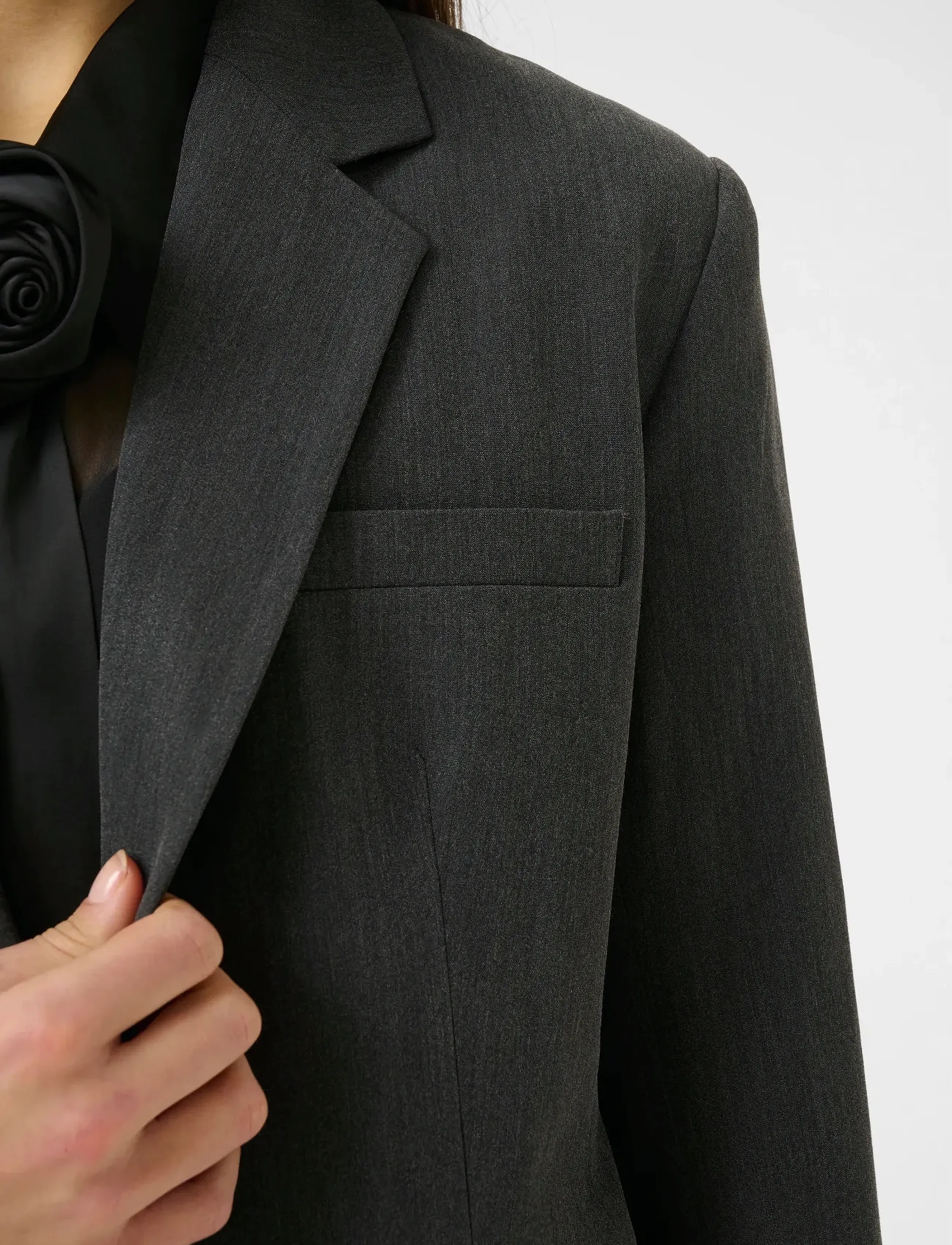 Gestuz - GZerle blazer - single breasted blazers - dark grey melange - 5