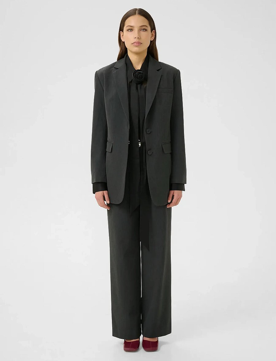 Gestuz - GZerle MW pants - anzugshosen - dark grey melange - 3